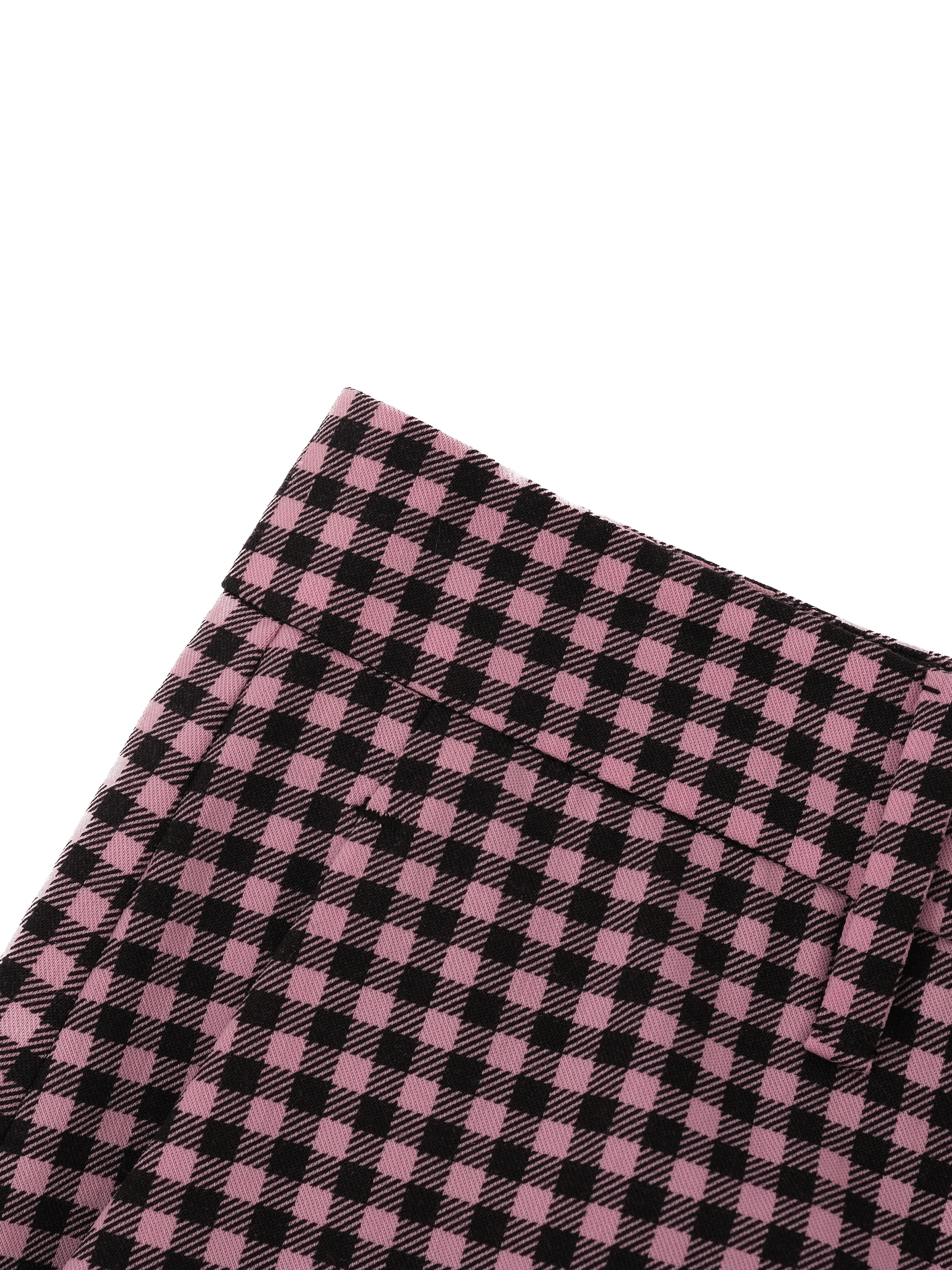 EXCELLENT Prada Pink Wool Plaid Shorts Size S Women