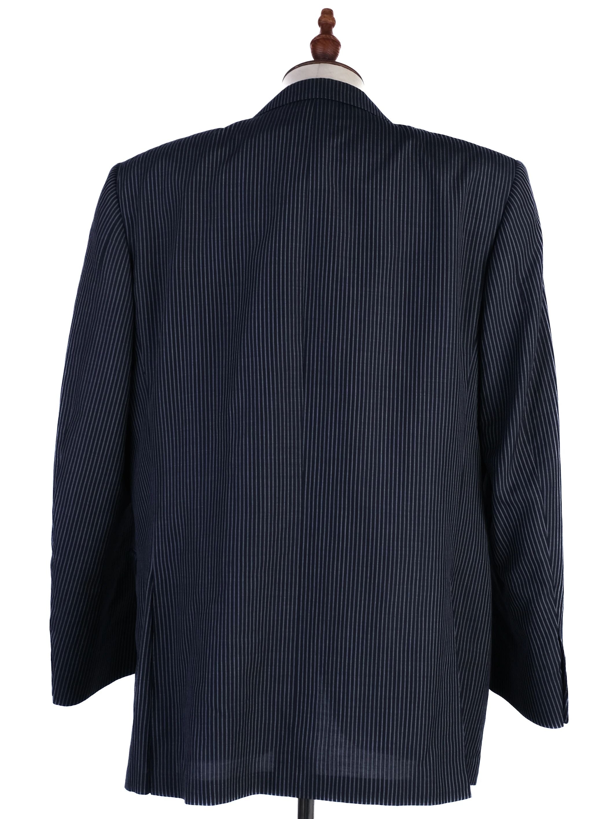 Excellent Canali Blue Wool Blazer XXL Navy Pinstripe Style