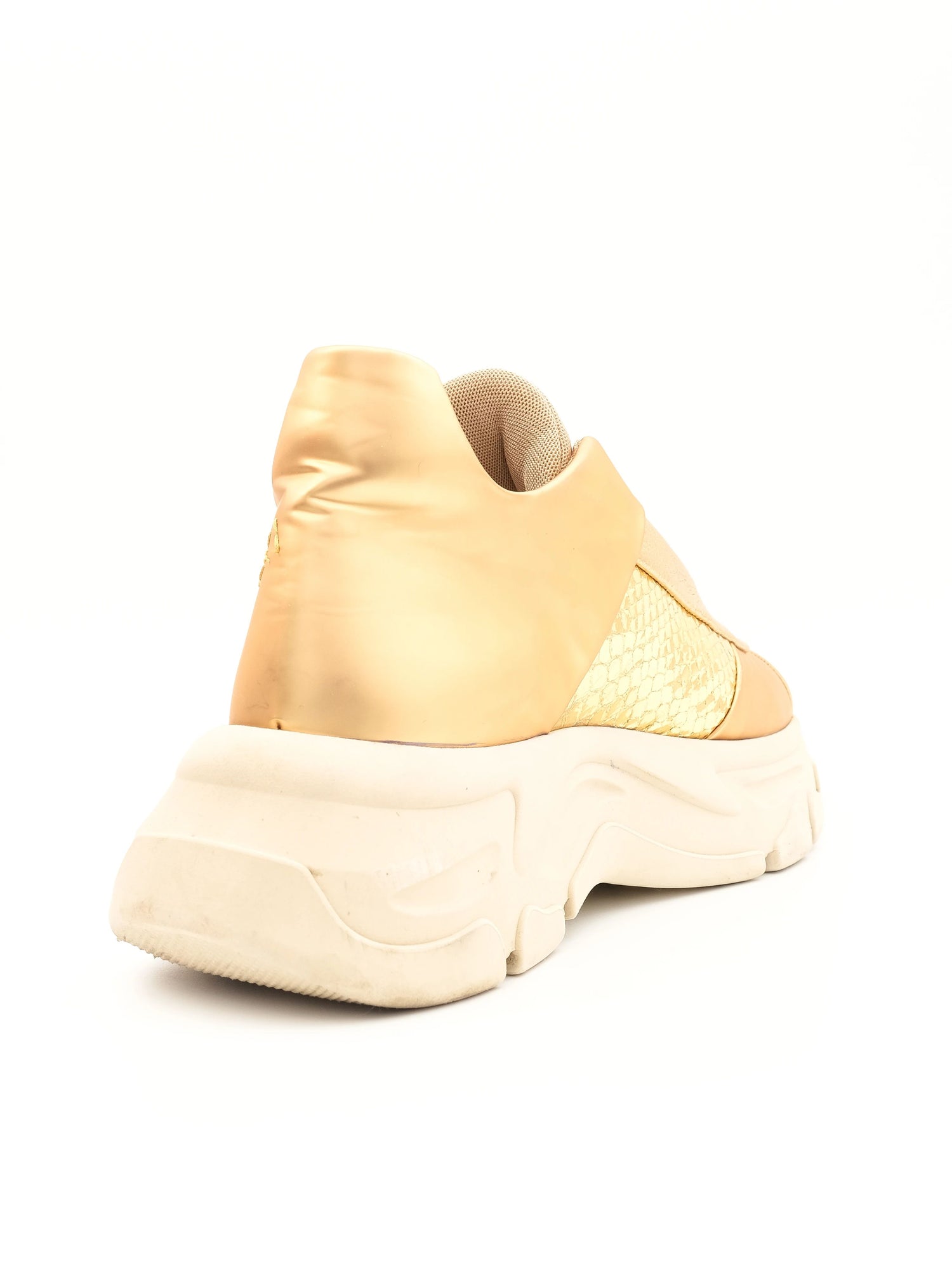 Excellent Fabi Yellow Fashion Sneakers Size 40 Textile Metallic