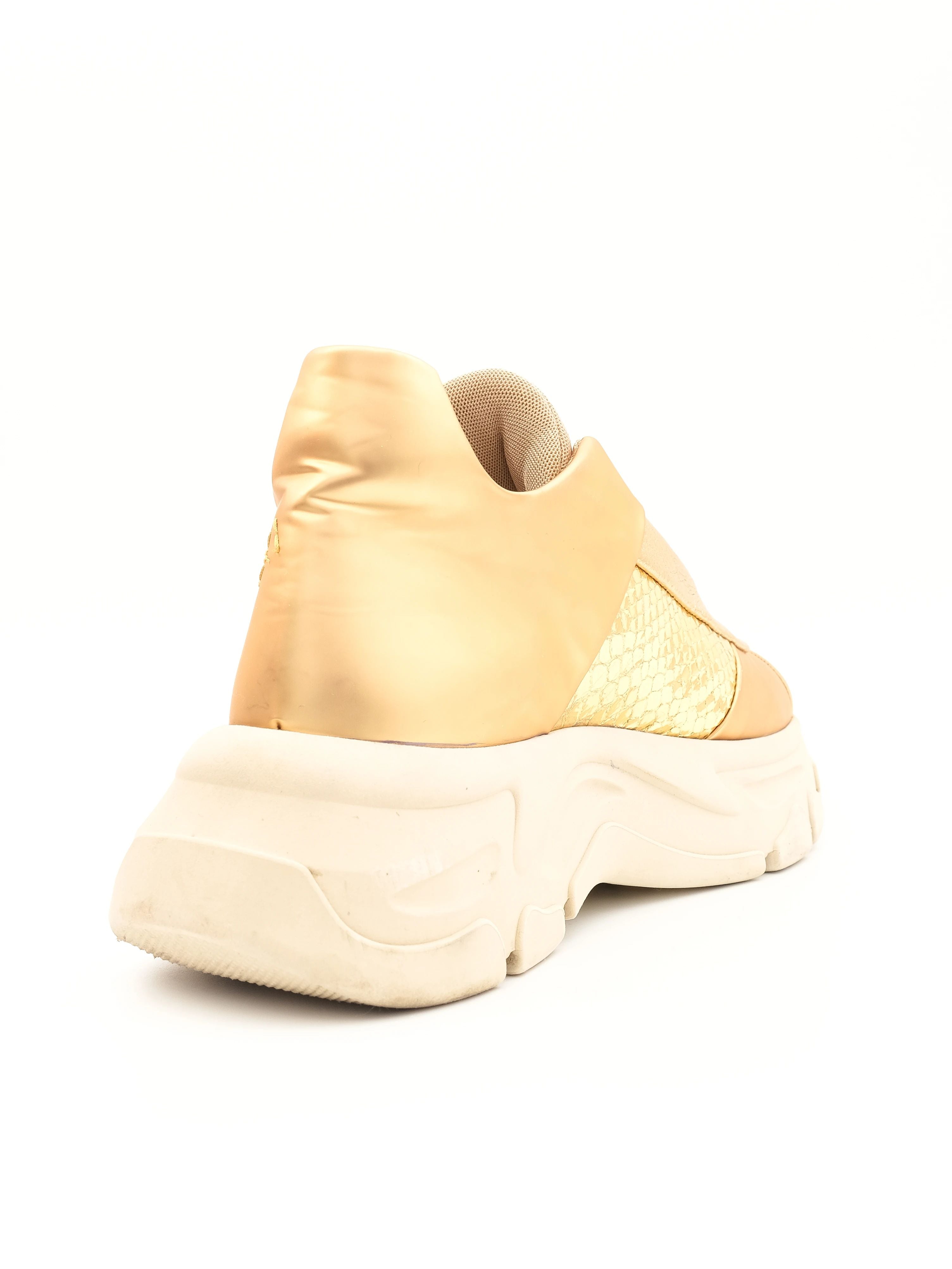 Excellent Fabi Yellow Fashion Sneakers Size 40 Textile Metallic
