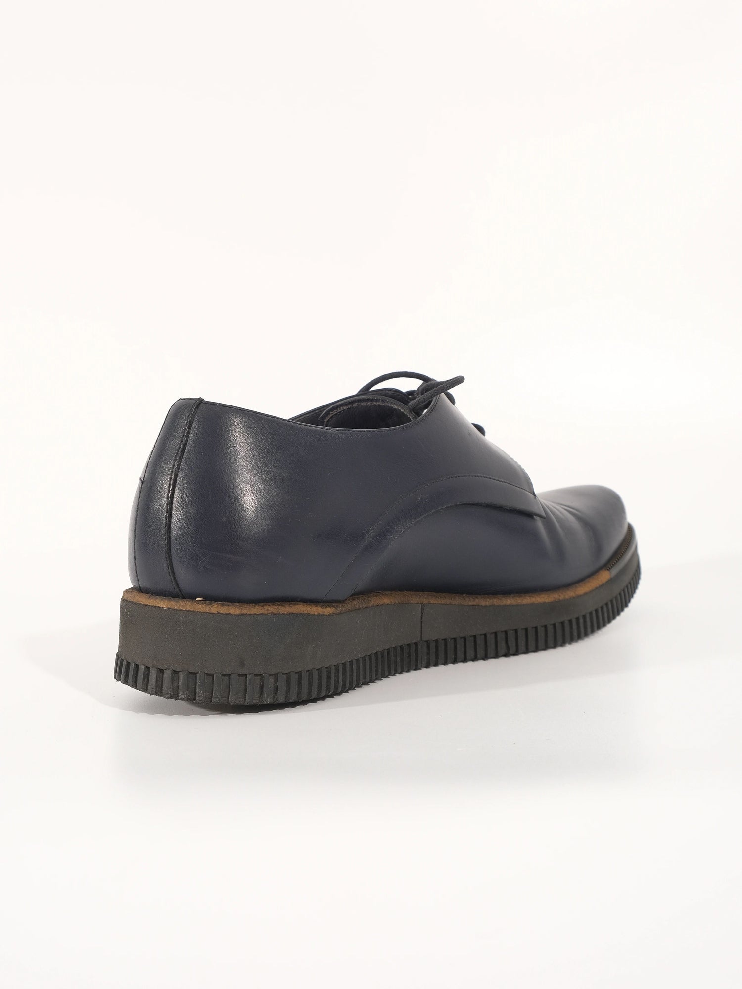 Perfect Lanvin Blue Leather Lace-Up Shoes Size 42 for Men