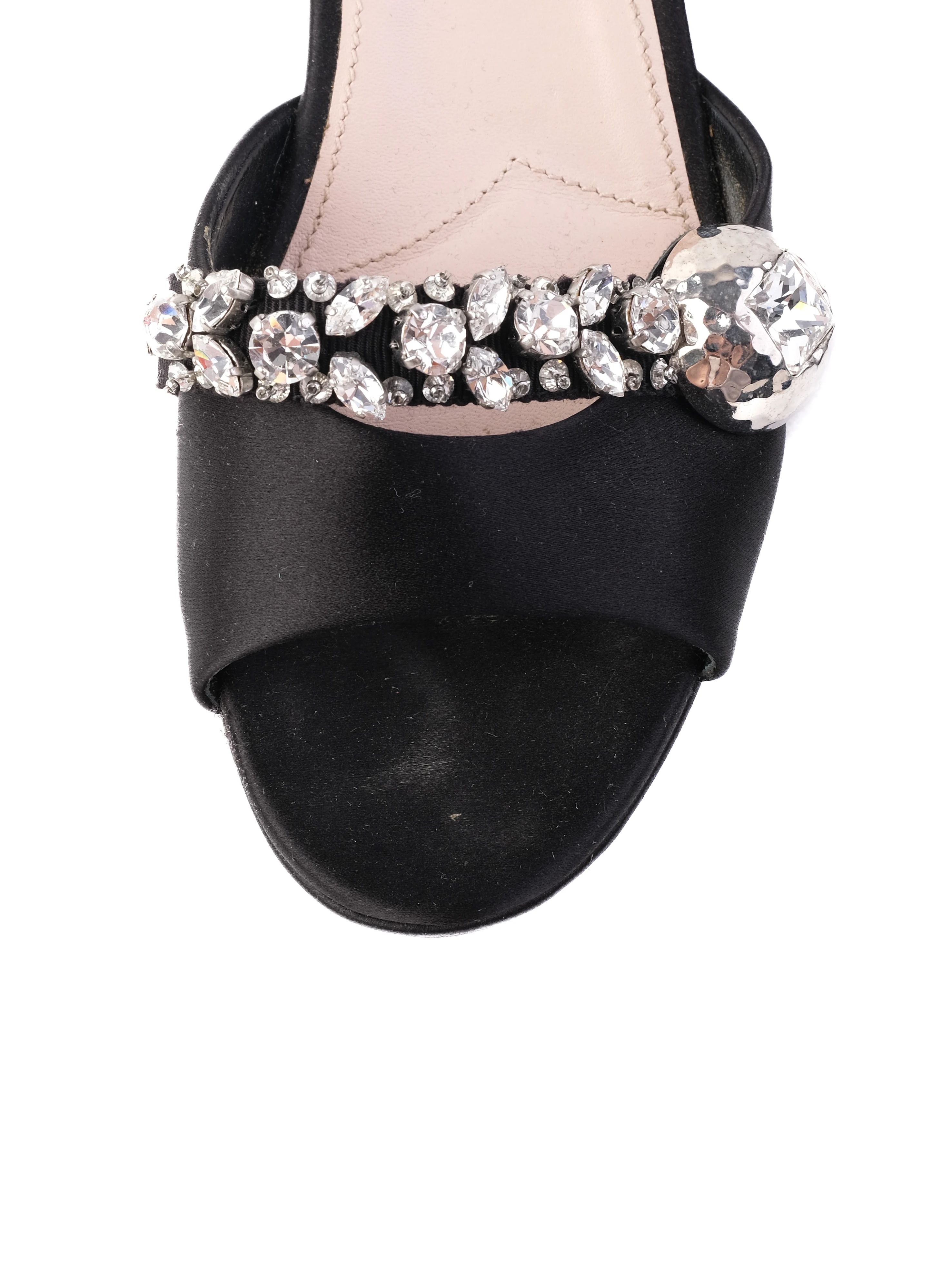 Perfect Miu Miu Black Fabric Wedge Sandals Peep-Toe Size 37