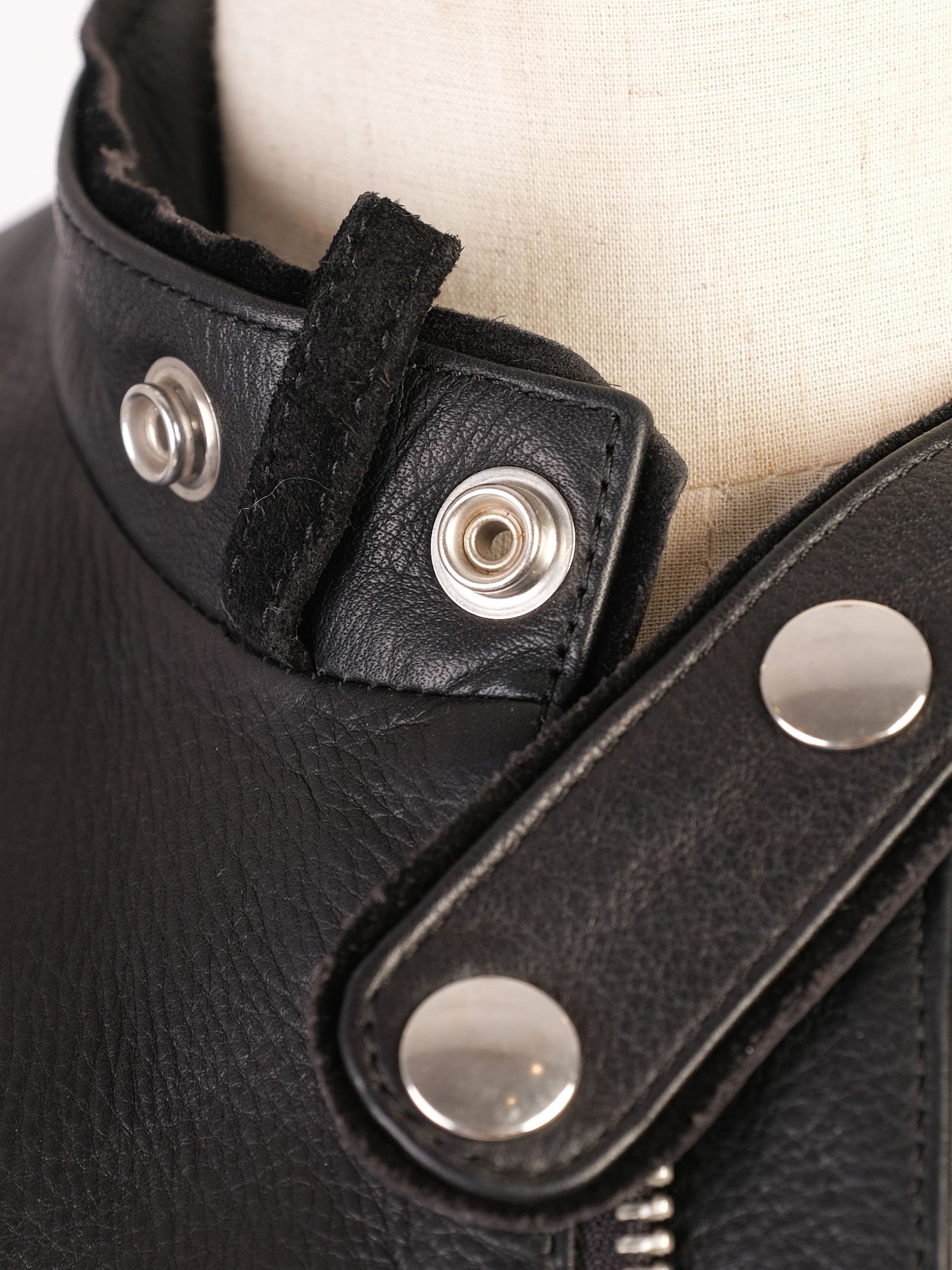 Excellent Acne Studios Black Leather Motorcycle Jacket Men