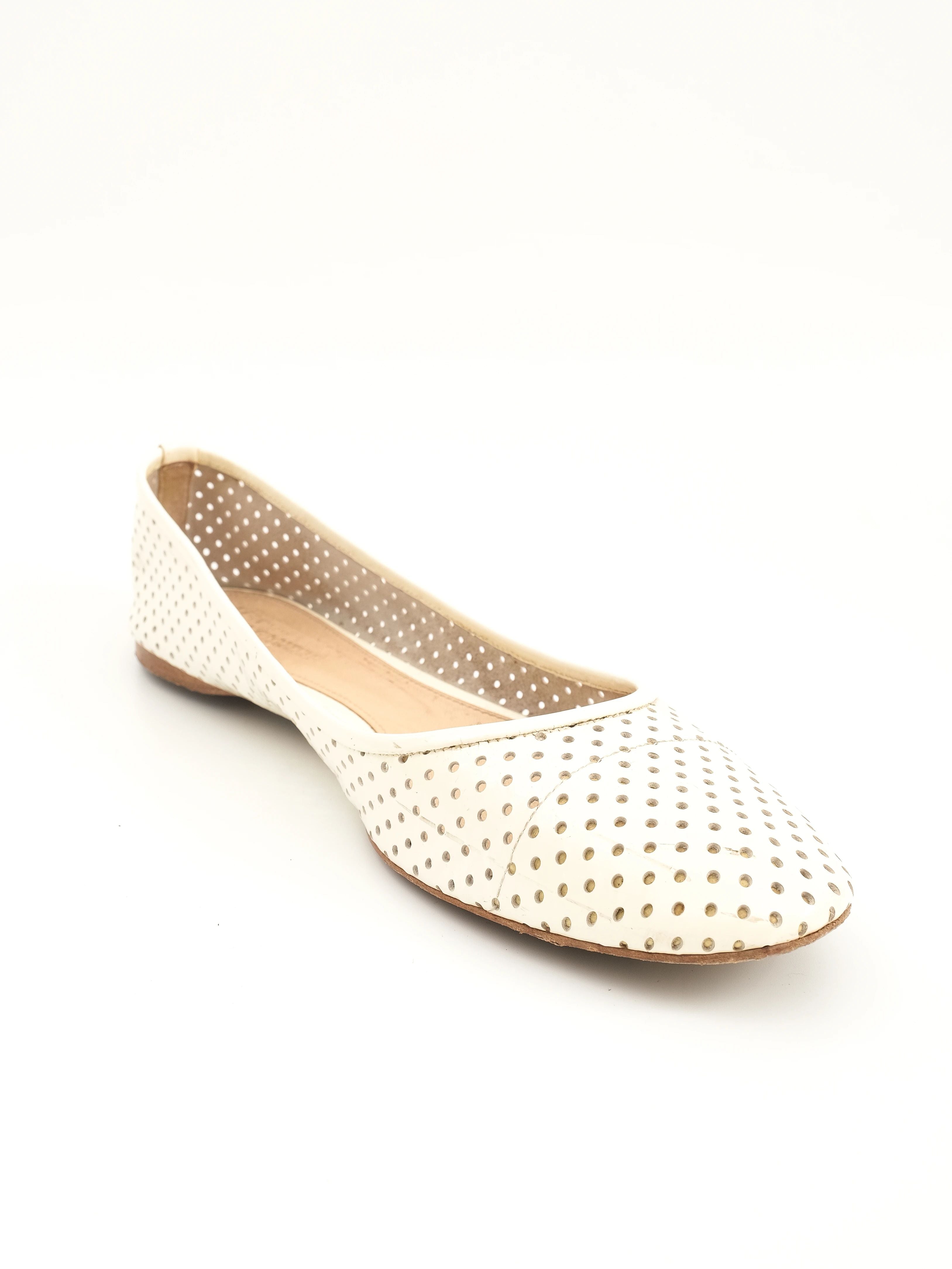 Good Jil Sander White Leather Flat Shoes Size 39 Women&
