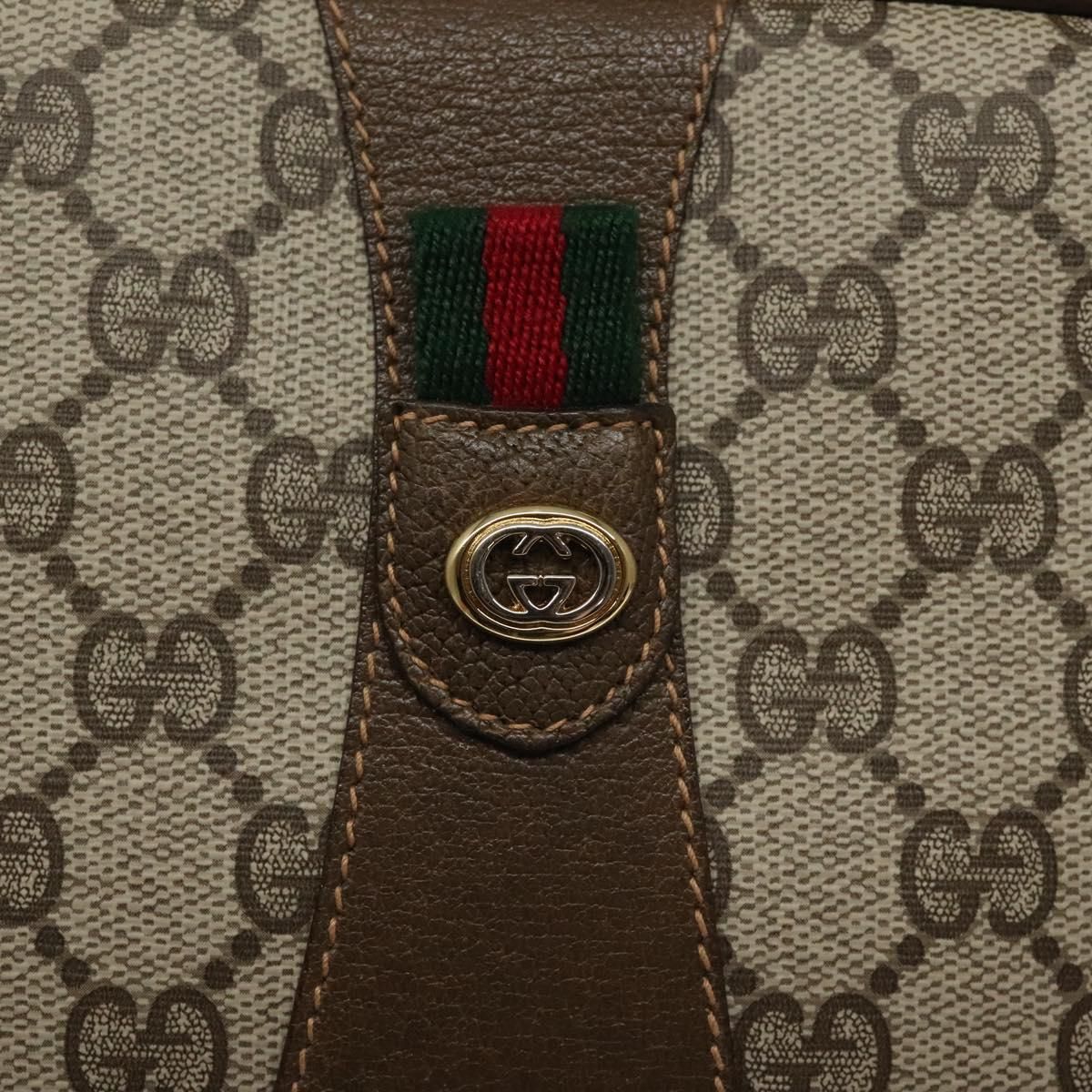 Gucci Gg Supreme Web Sherry Line Clutch Bag Pvc Beige Gold 89 01 034 Auth