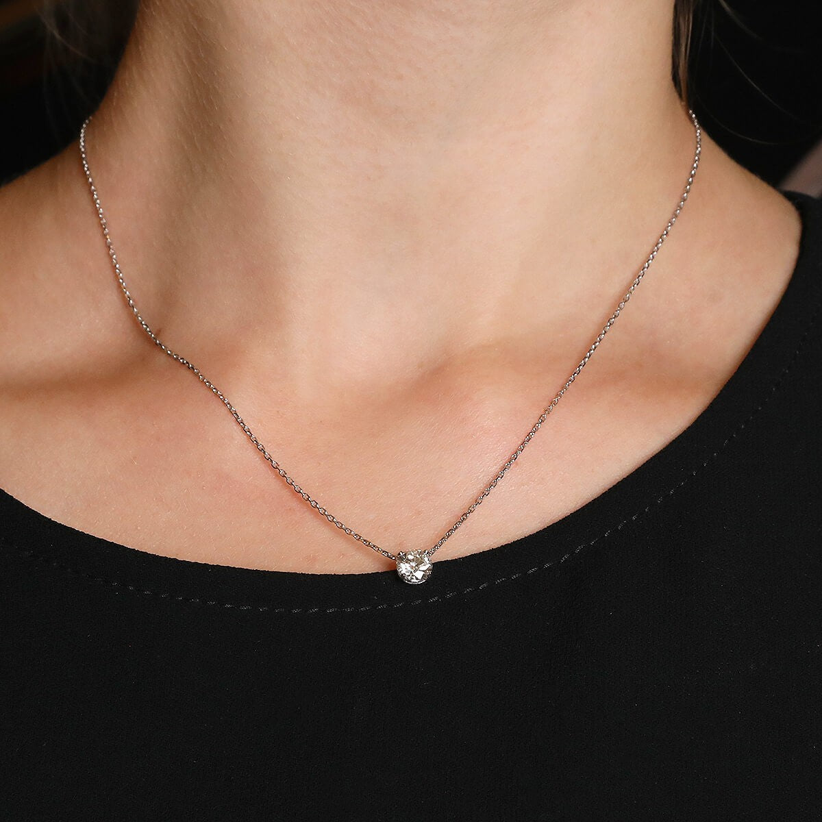 Diamond and gold necklace - GIA certificate 1,04 ct J VVS2