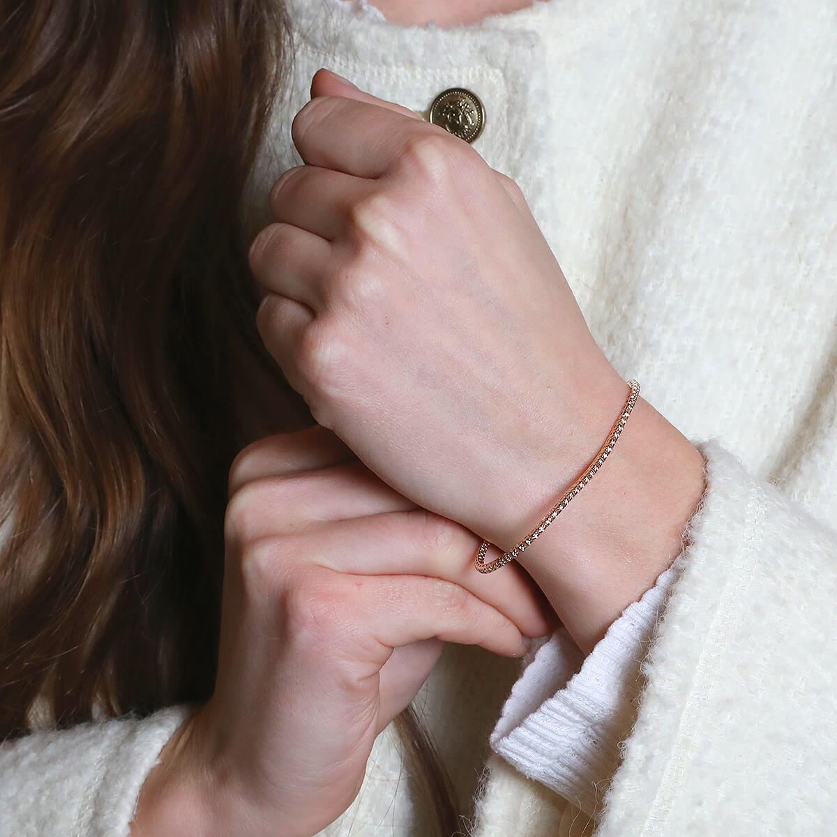 Diamonds and gold bracelet