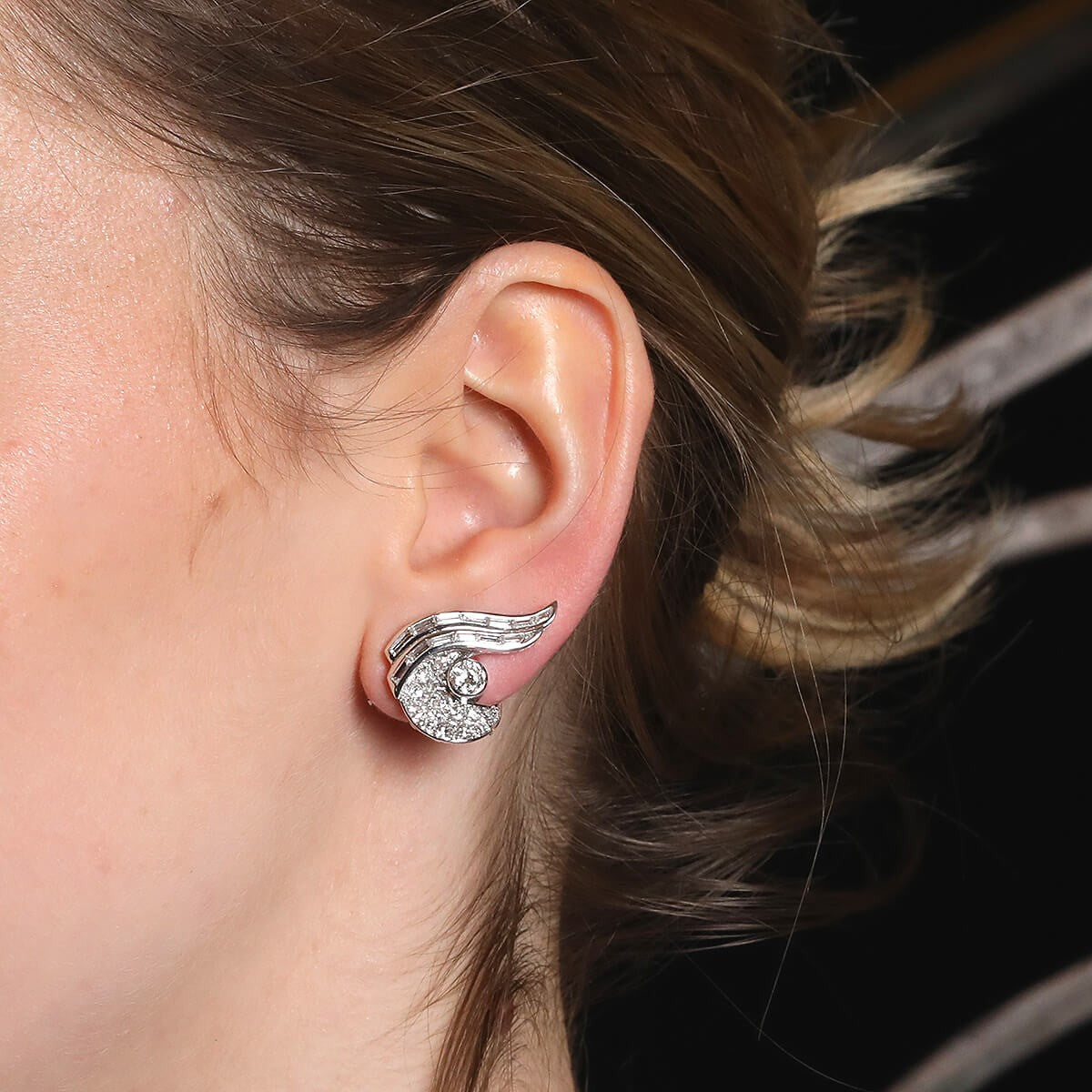 Diamonds and gold earrings