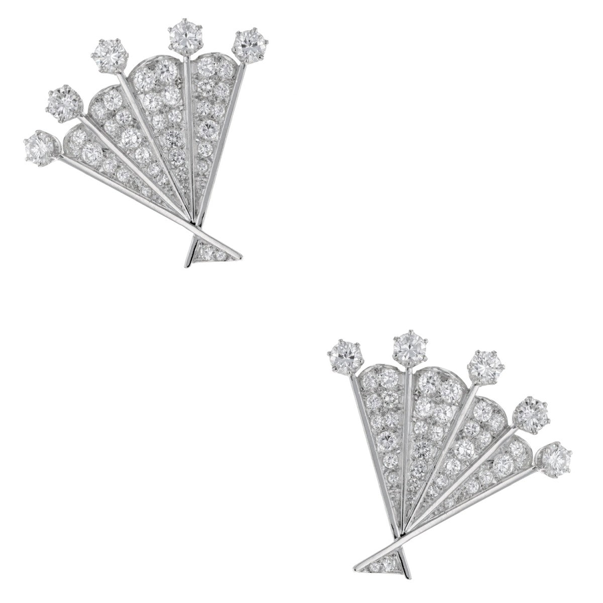 Diamonds, gold and platinum earrings
