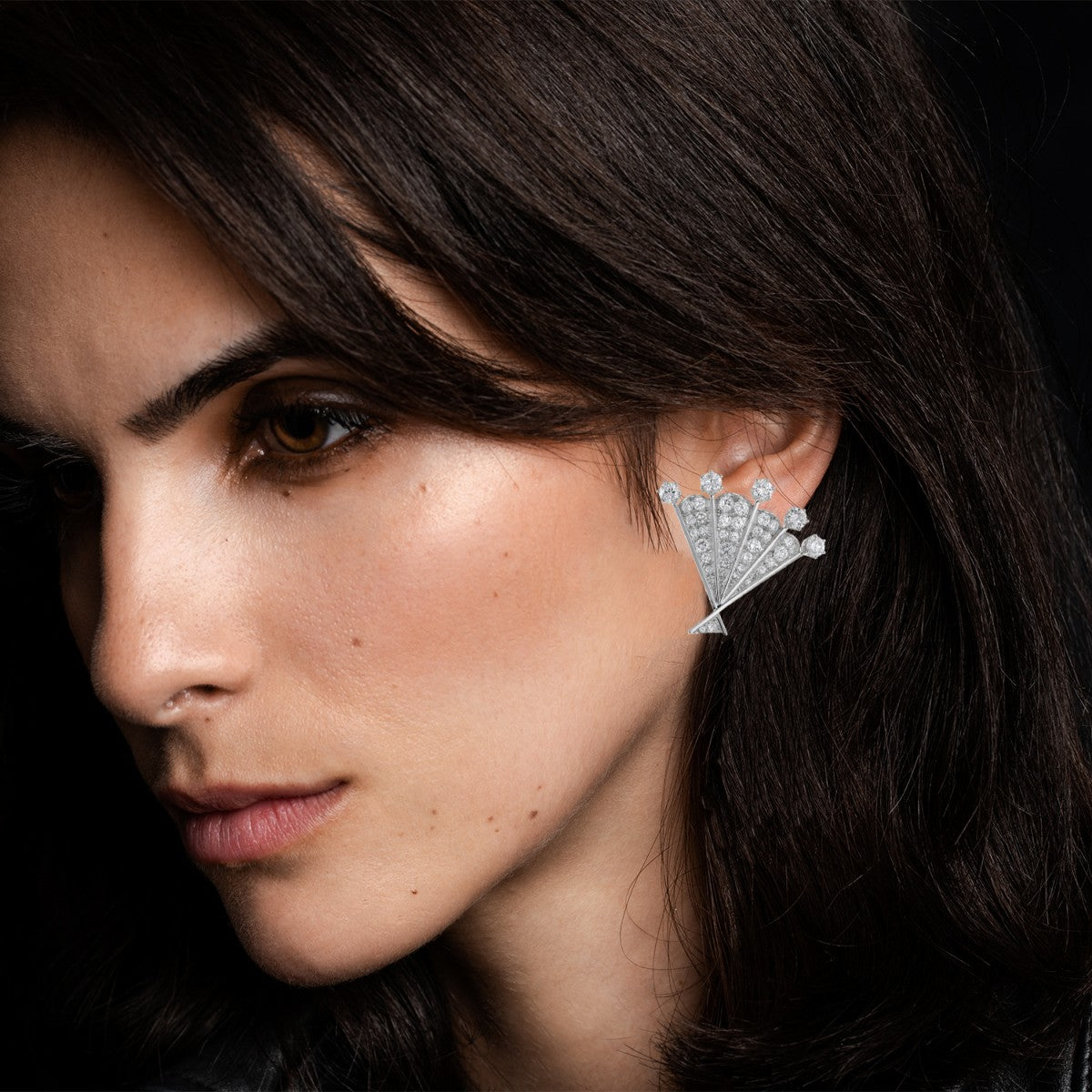 Diamonds, gold and platinum earrings