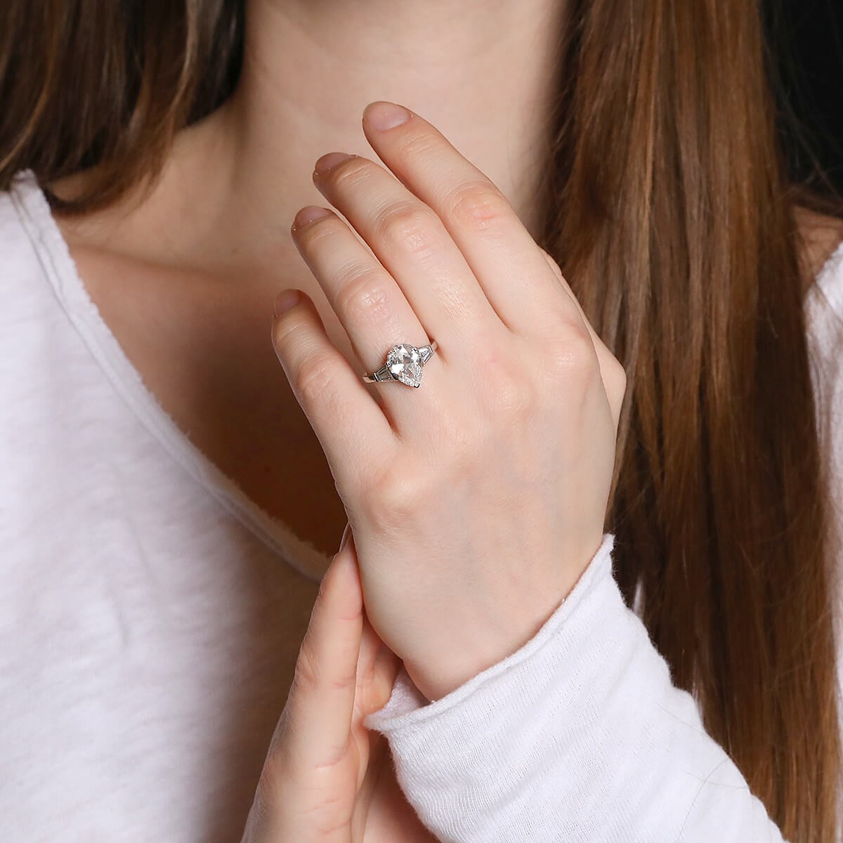 Diamonds and gold ring - LFG Certificate 2,55 cts F - VS2