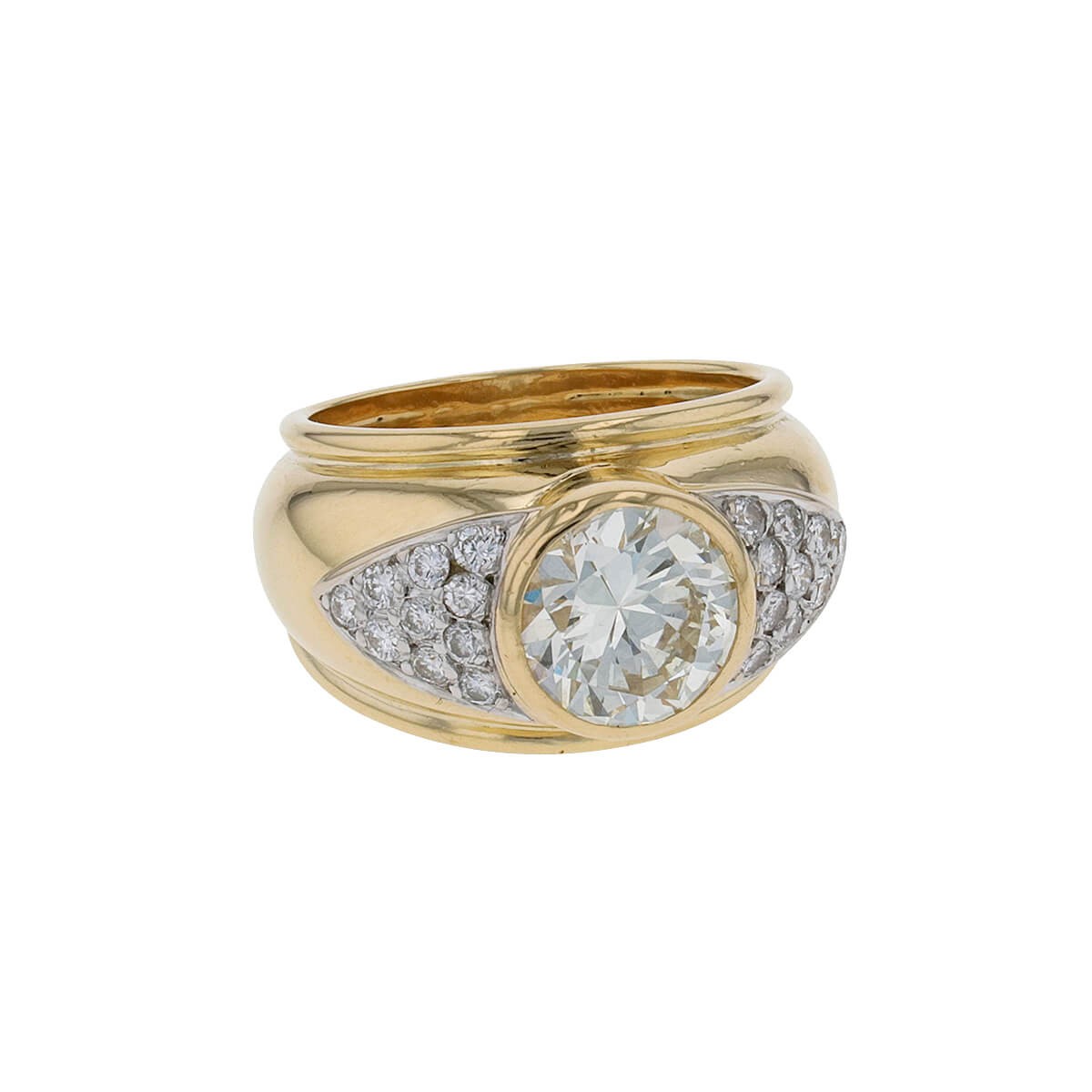 Diamonds and gold ring -  LFG Pre-certificate 2,42 cts M VS2
