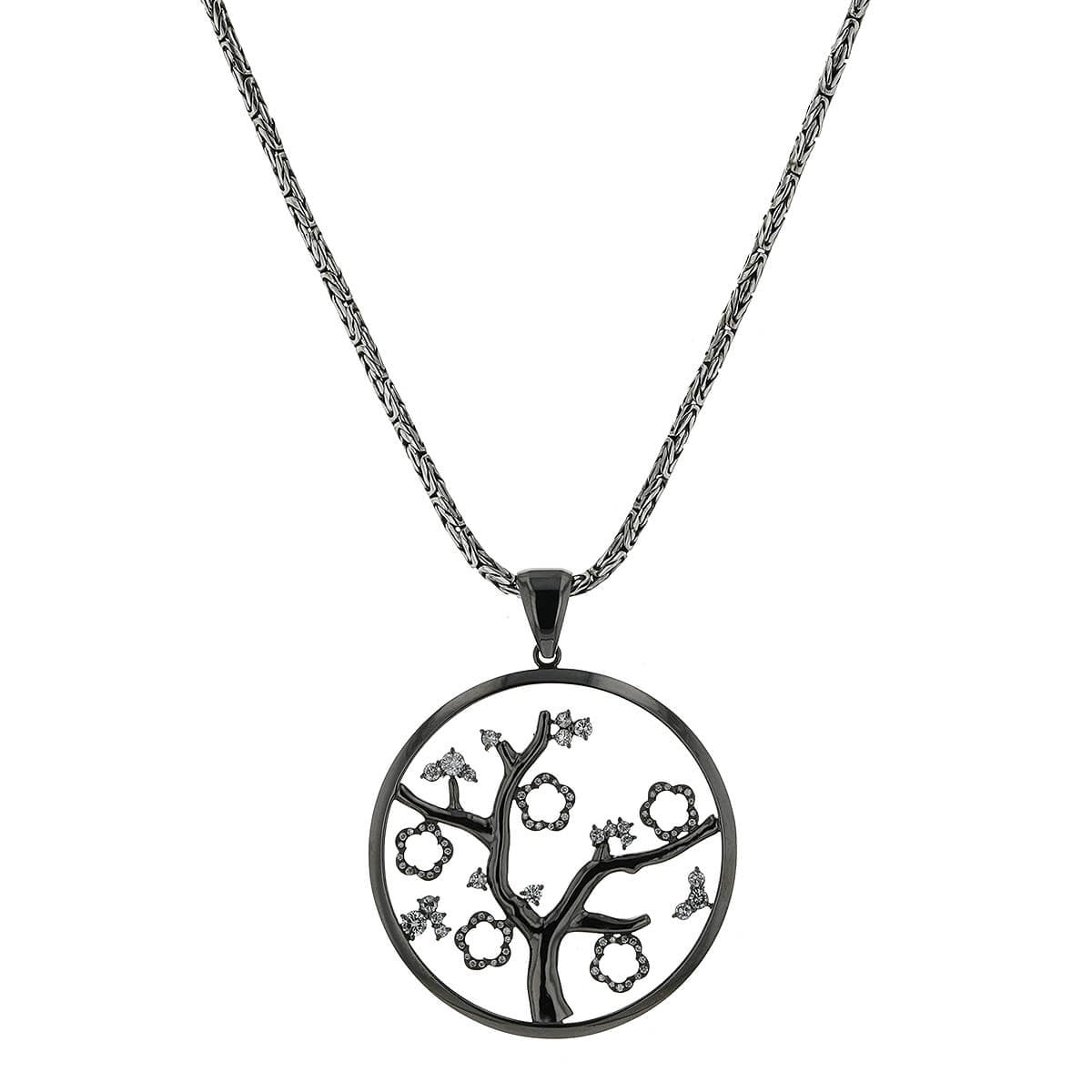 Diamonds, gold and silver necklace