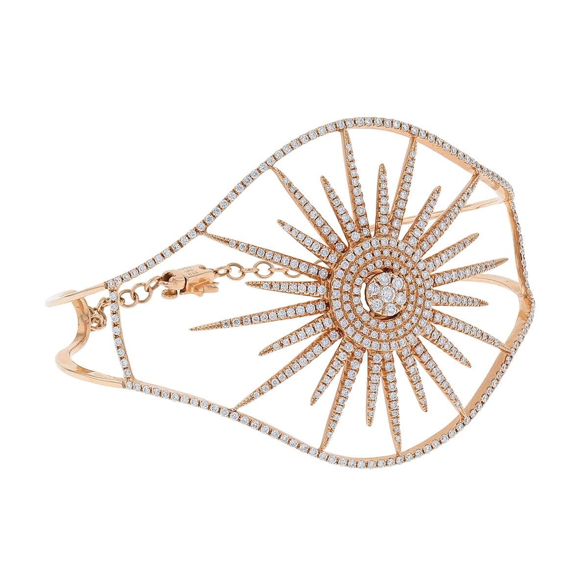 Djula Sun Cuff diamonds and gold bracelet