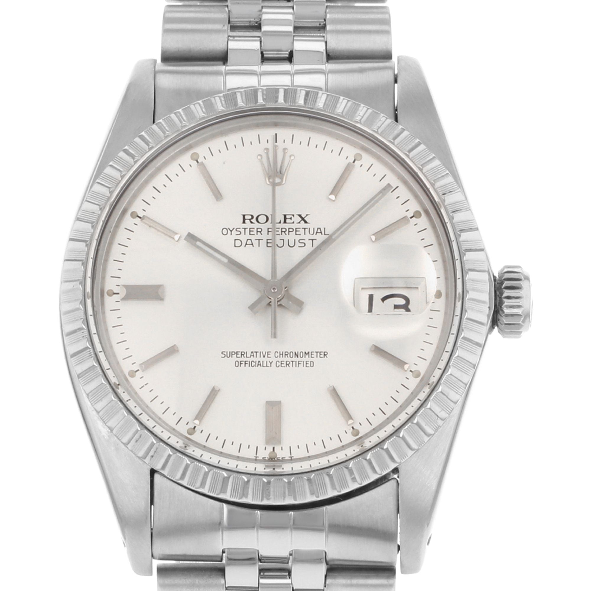 Rolex Datejust Stainless Steel Silver Sticks Dial Automatic Mens Watch 16030