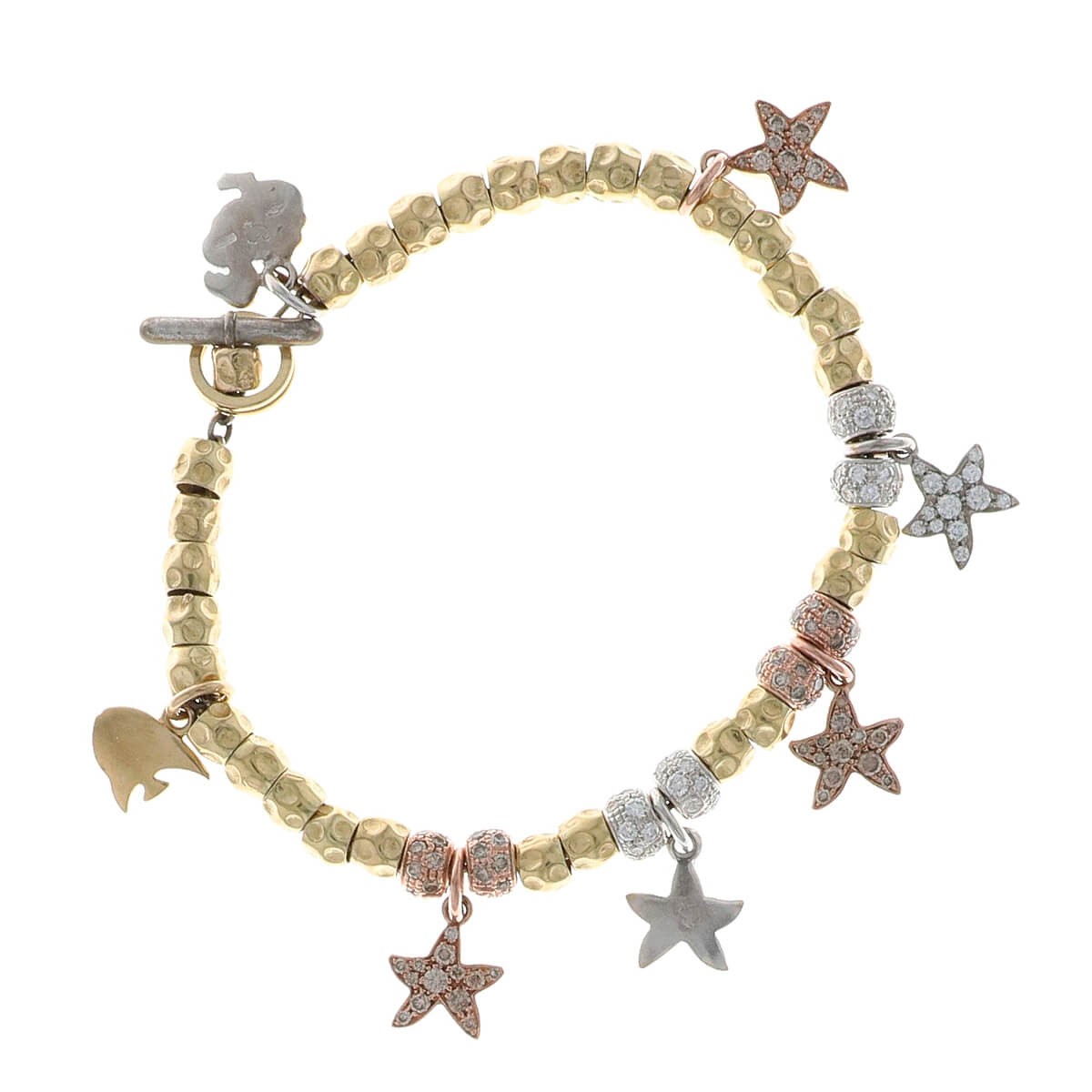 Dodo diamonds, 14k and 18k gold bracelet