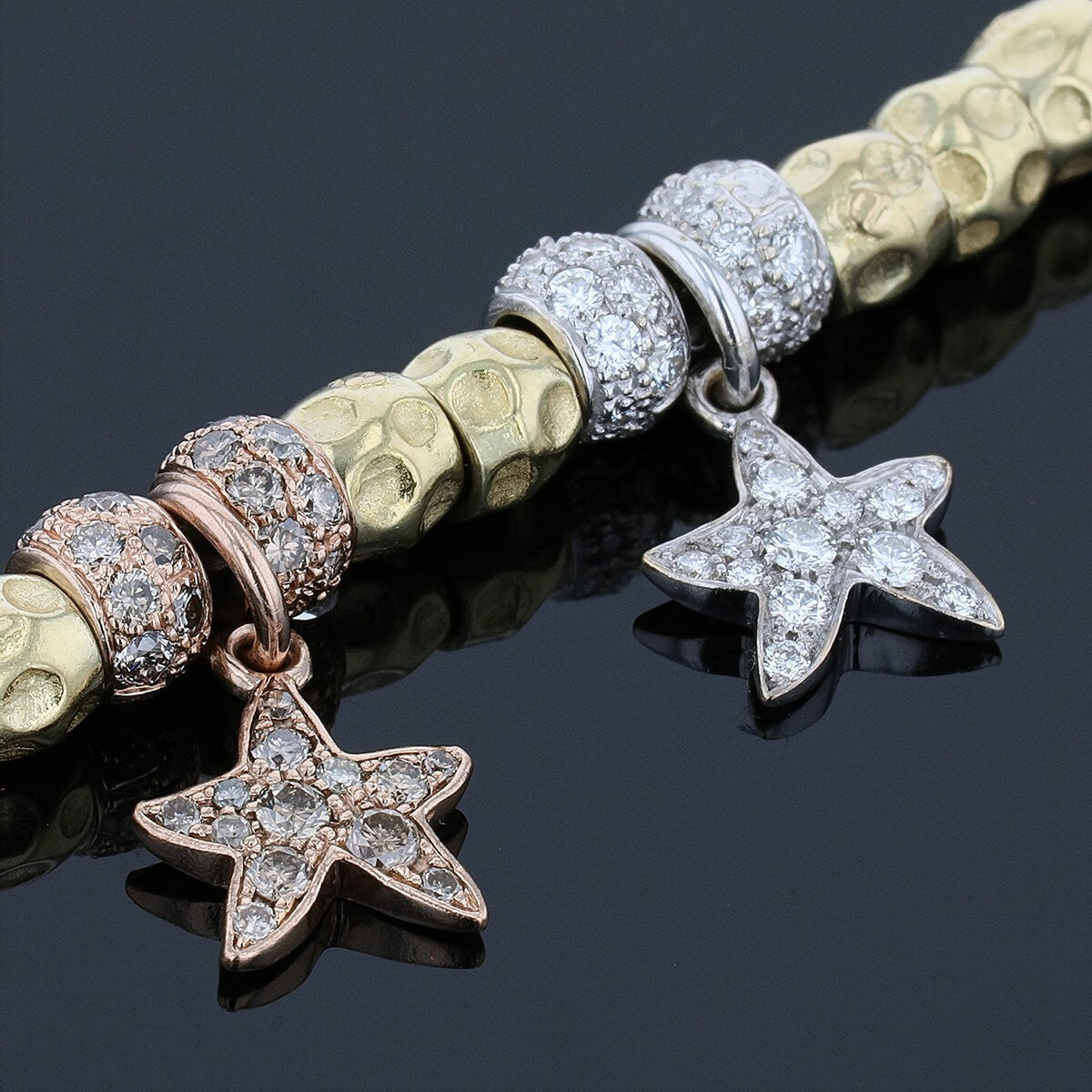 Dodo diamonds, 14k and 18k gold bracelet