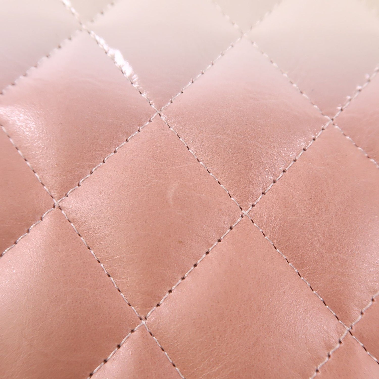 Chanel White Pink/white Lacquer Leather/cowhide Leather Woc Wallet On Chain Silver Cross Shoulder Bag