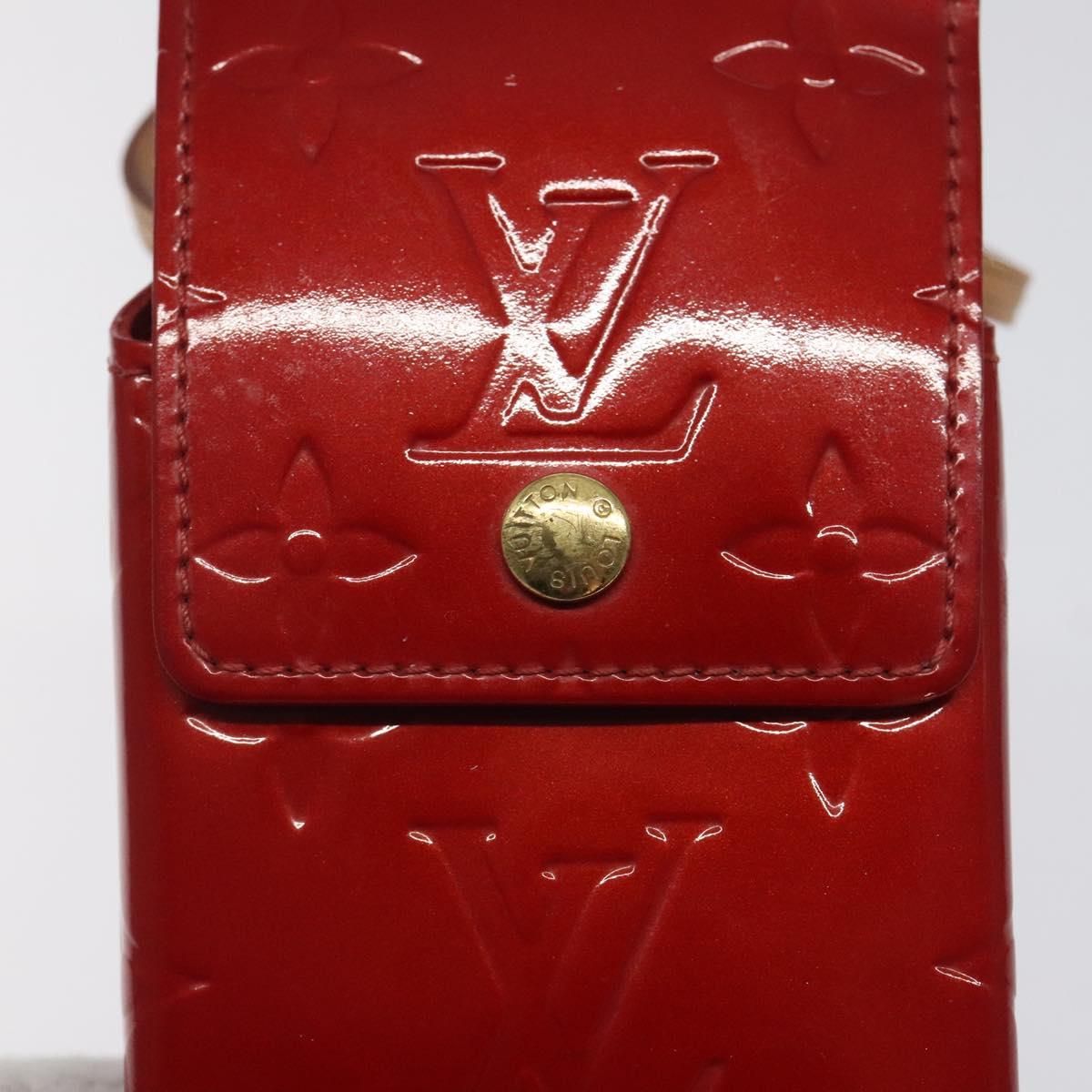Louis Vuitton Vernis Green Cigarette Case Red M 91155 Lv Auth