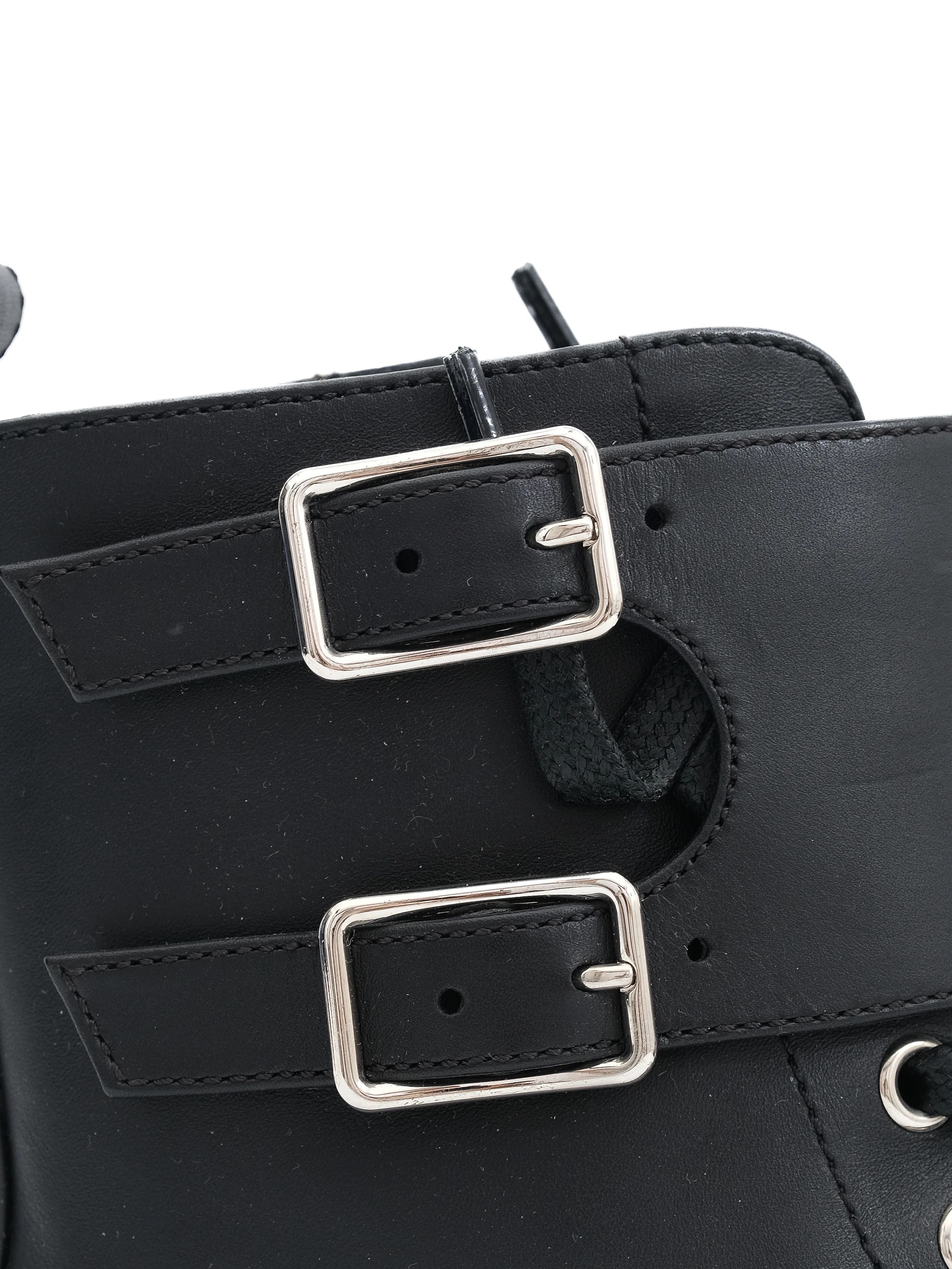 Perfect Gianvito Rossi Black Leather Lace-Up Boots Size 35