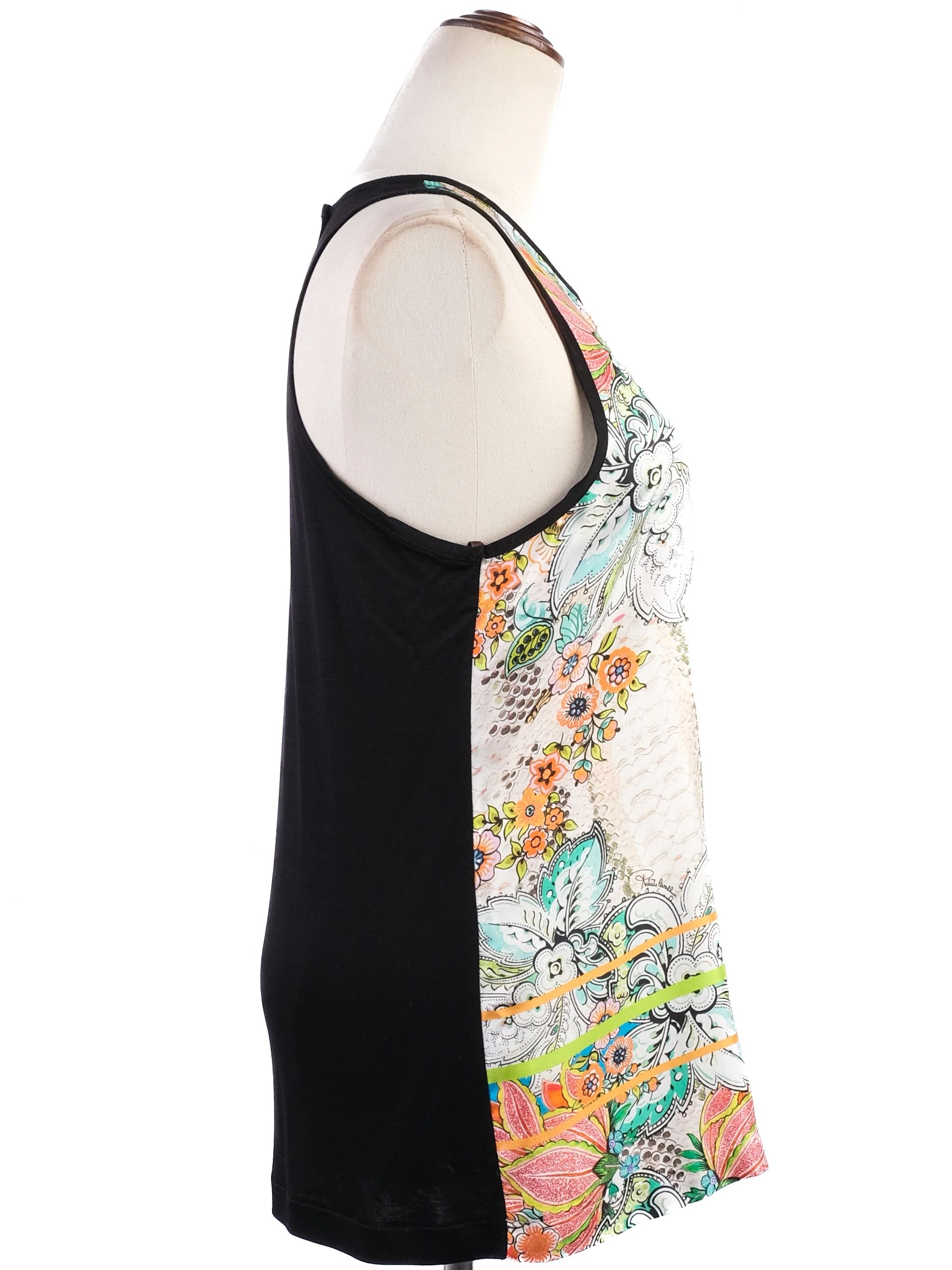 Excellent Roberto Cavalli Floral Silk Tank Top Size M