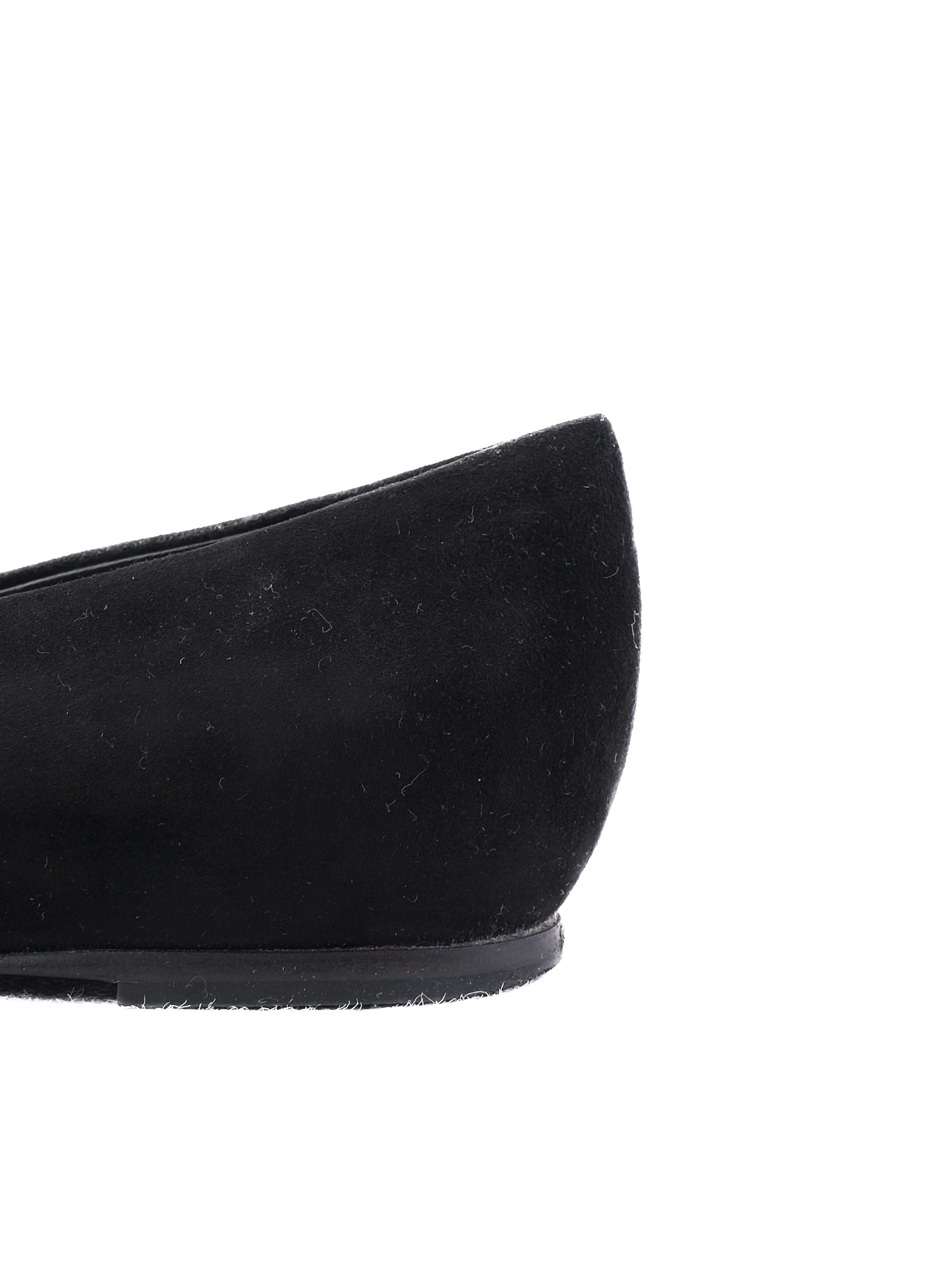 Good Ballin Black Leather Flat Shoes with Gold Embellishments Size 37