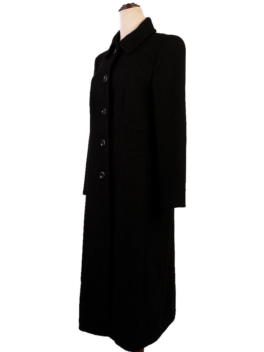 Excellent Escada Black Long Coat Viscose Women&