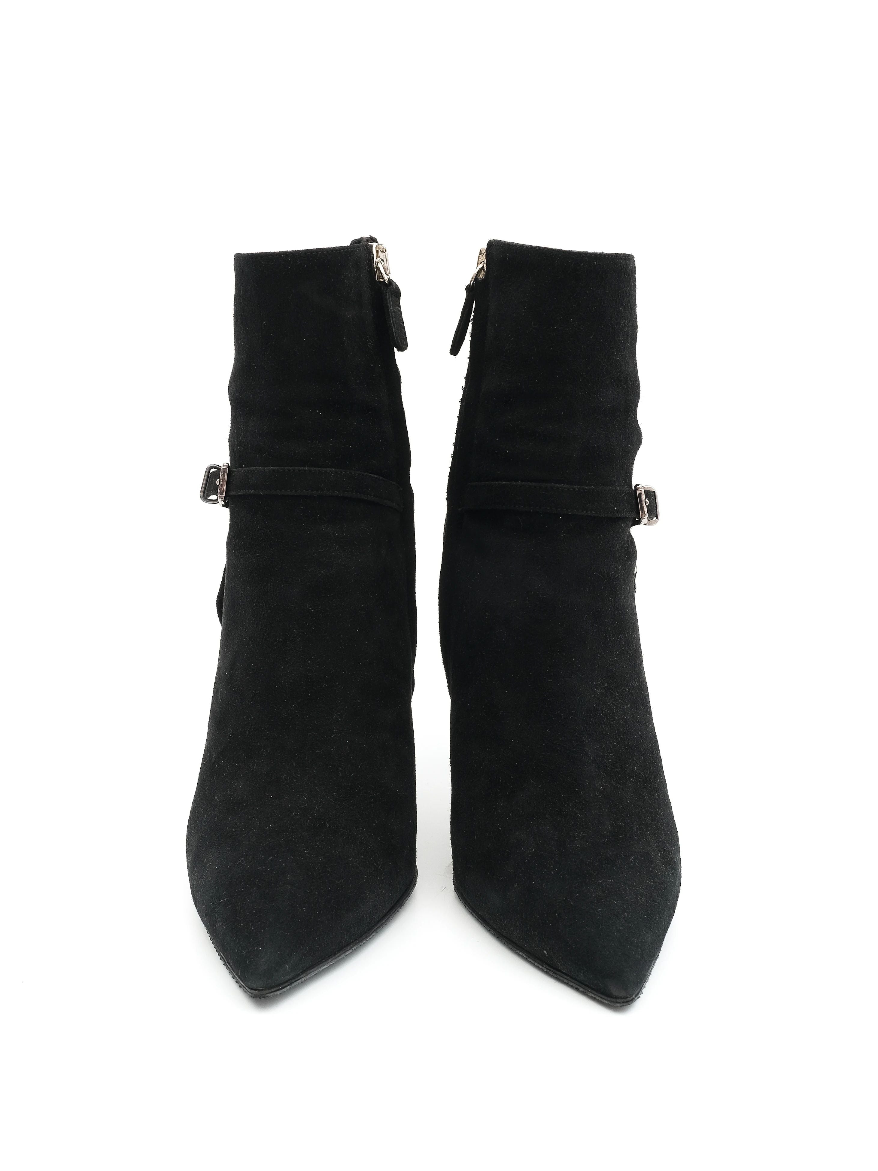 NEW Barbara Bui Black Genuine Suede Ankle Boot Size 37.5