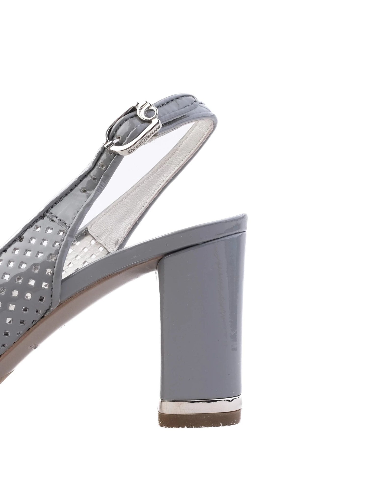 Excellent Giovanni Fabiani Gray Leather Slingback High Heel Shoes Size 35