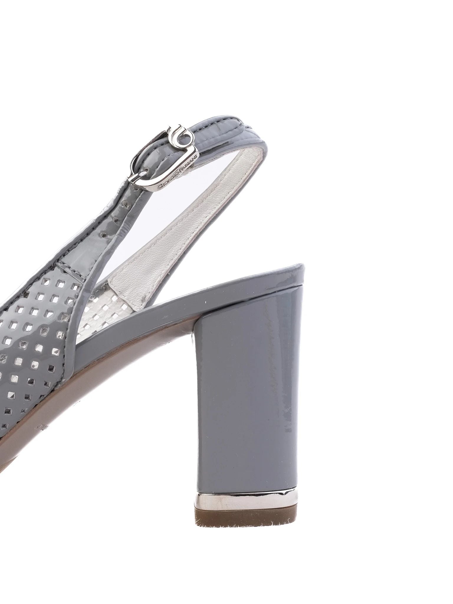Excellent Giovanni Fabiani Gray Leather Slingback High Heel Shoes Size 35