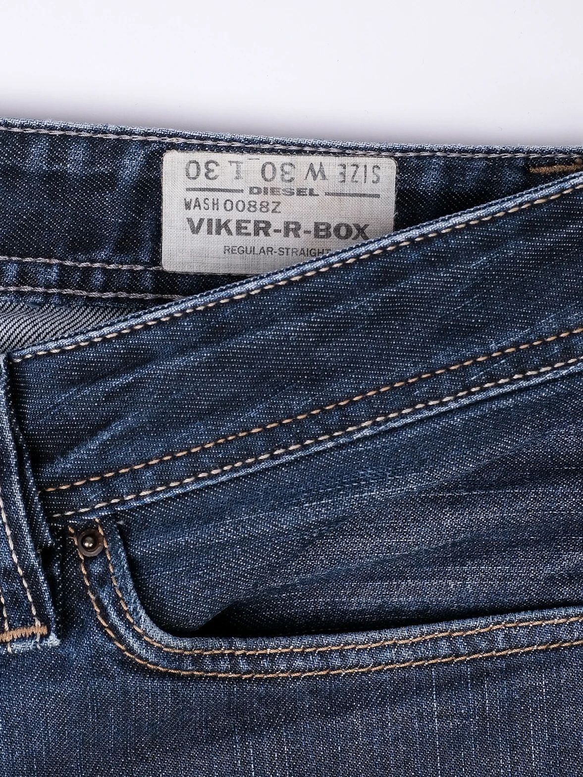 Excellent Diesel Viker-R-Box Blue Denim Jeans Size L