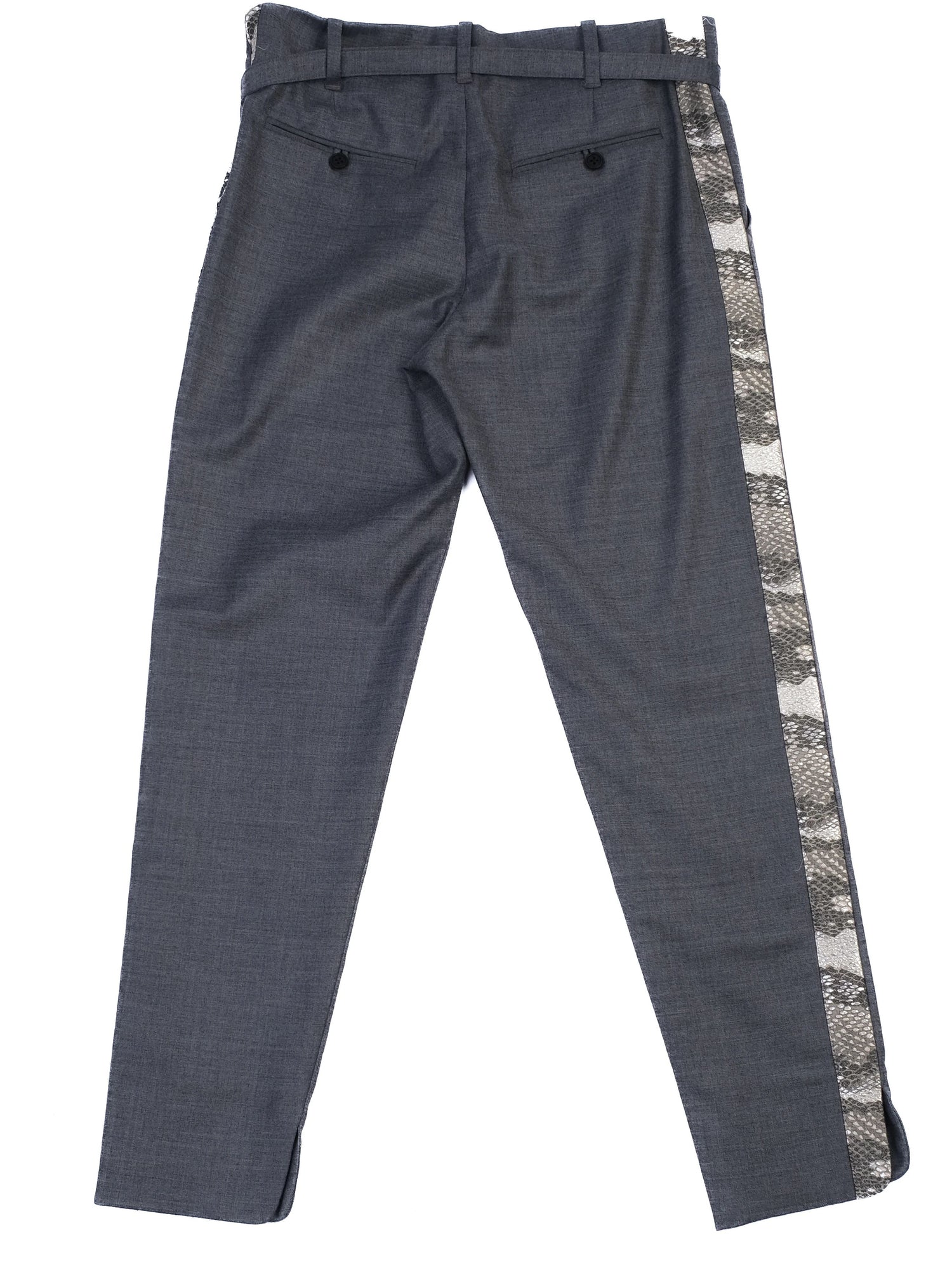 Excellent Zadig&Voltaire Gray Wool Pants Size M with Snakeskin Detail