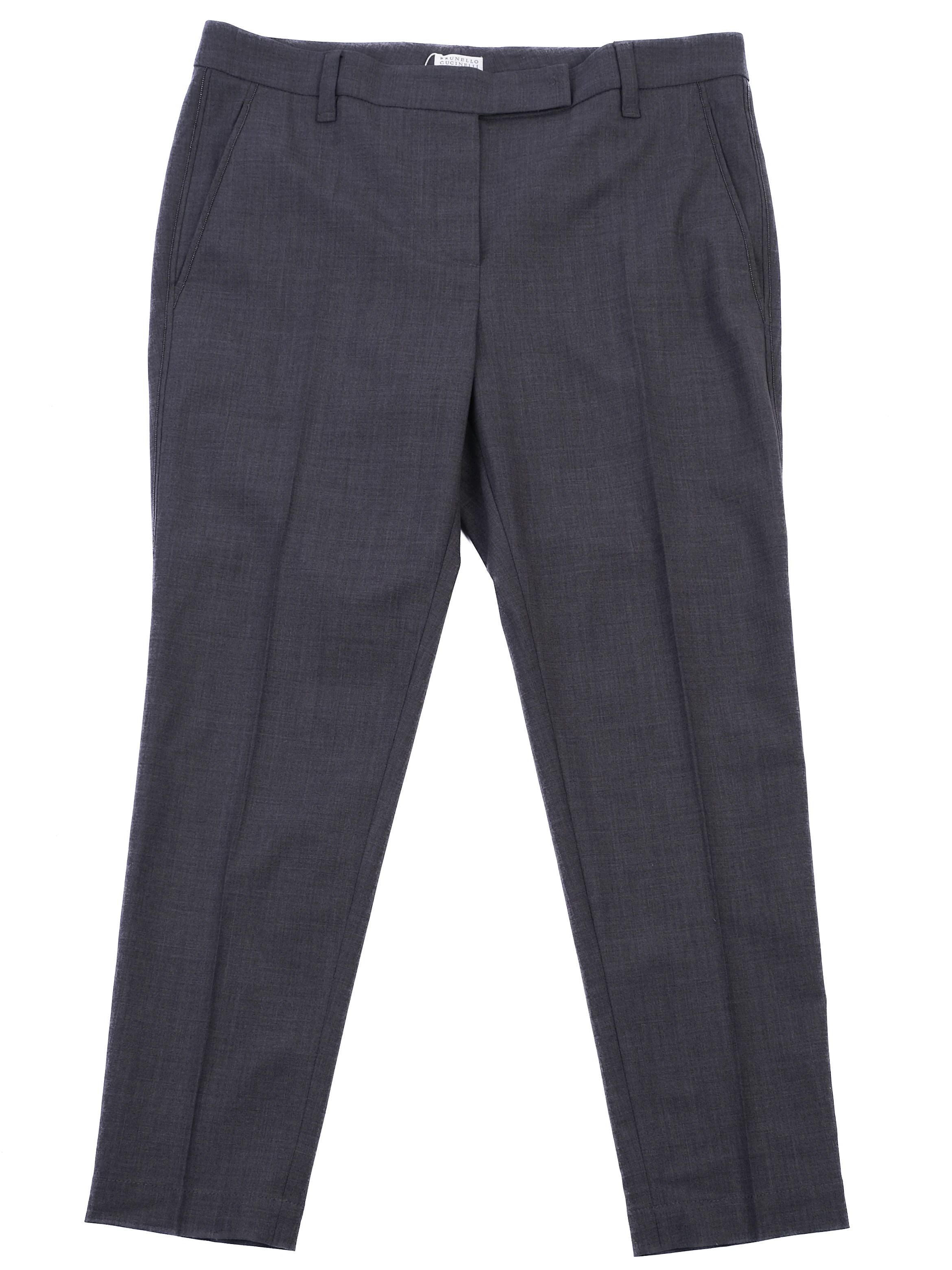 Excellent Brunello Cucinelli Gray Wool Trousers Size XL Women