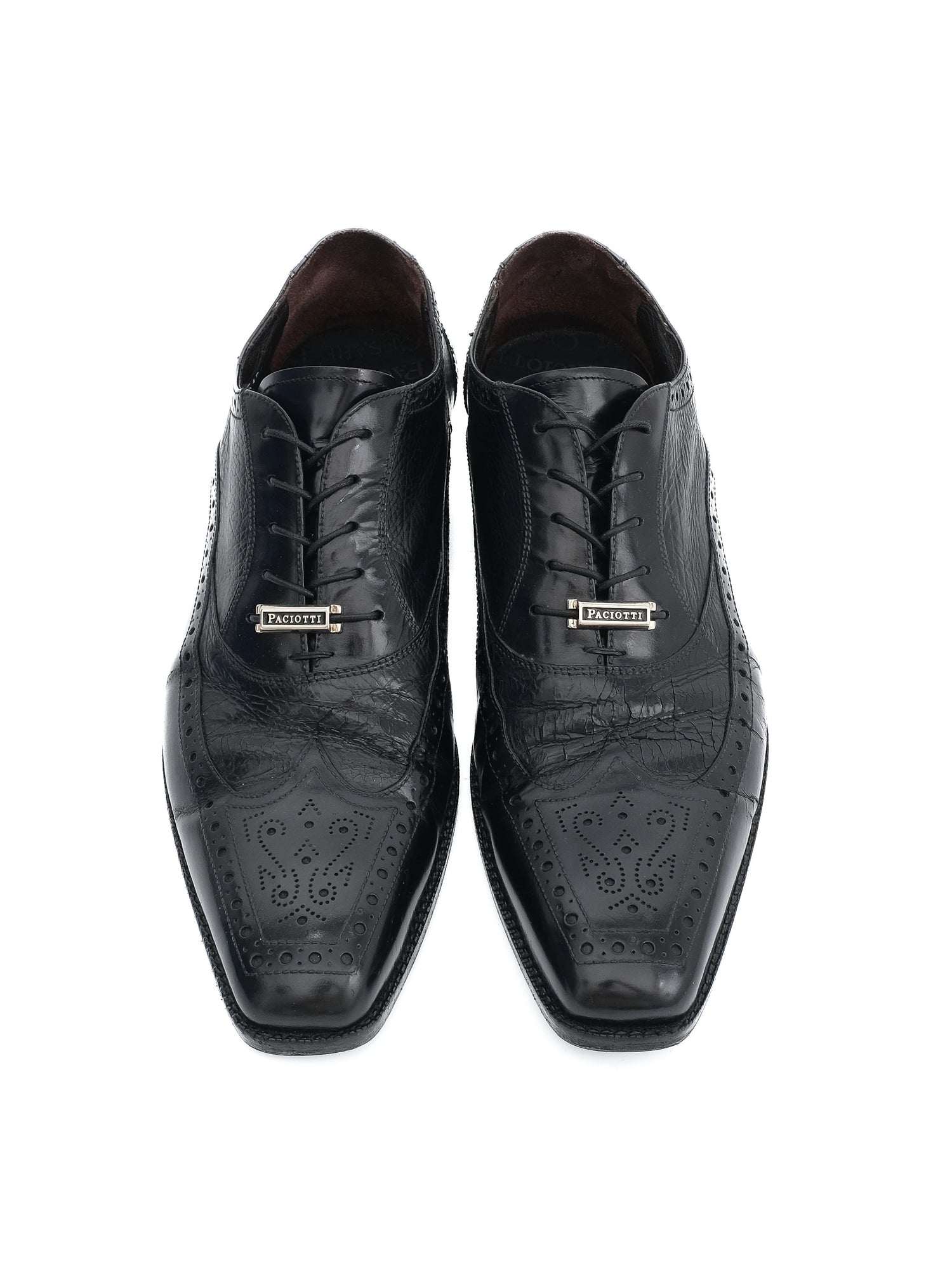 Excellent Paciotti Black Leather Brogue Shoes Size 41