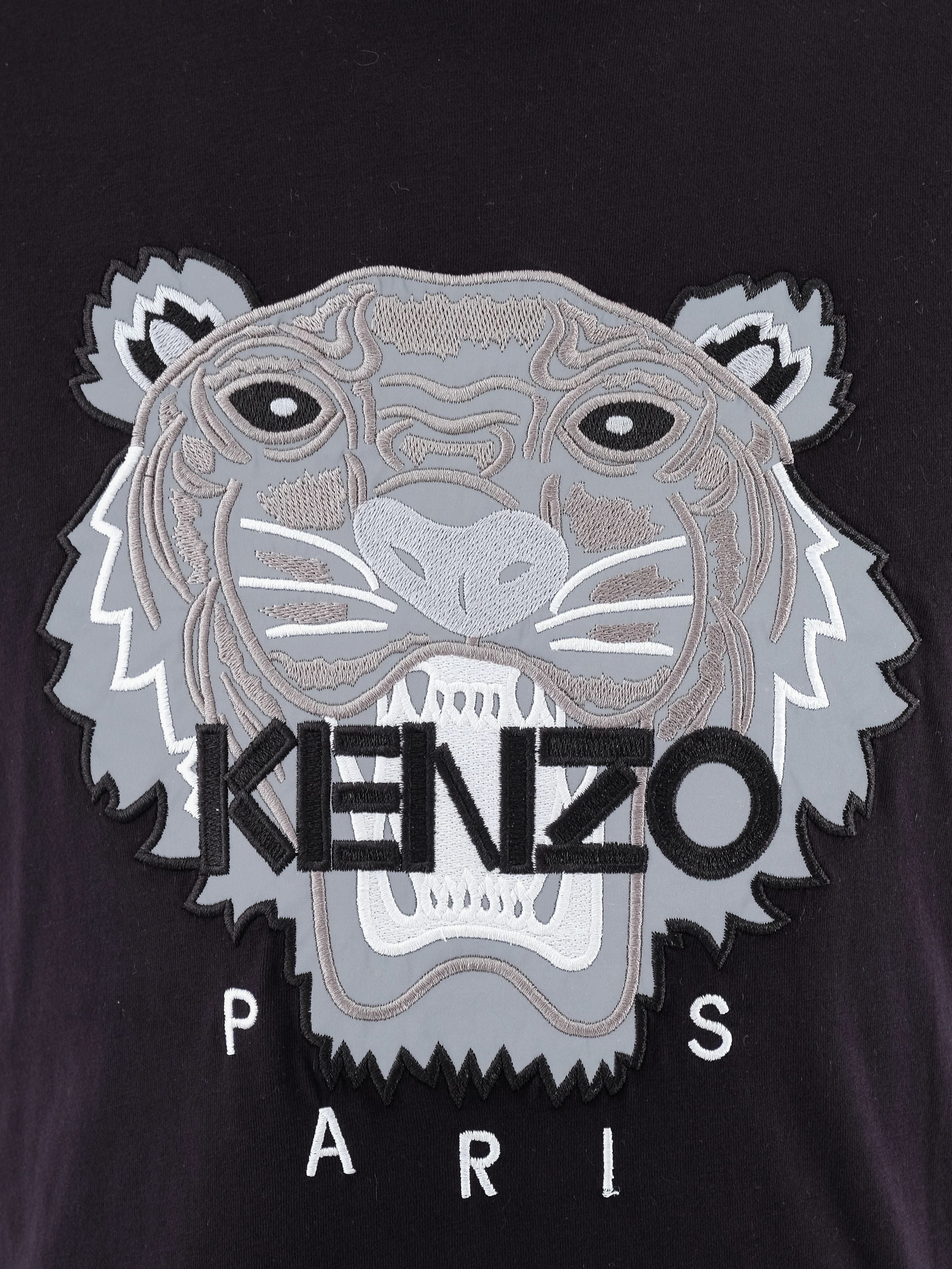 Excellent Kenzo Black Graphic Tiger T-Shirt Size S Men