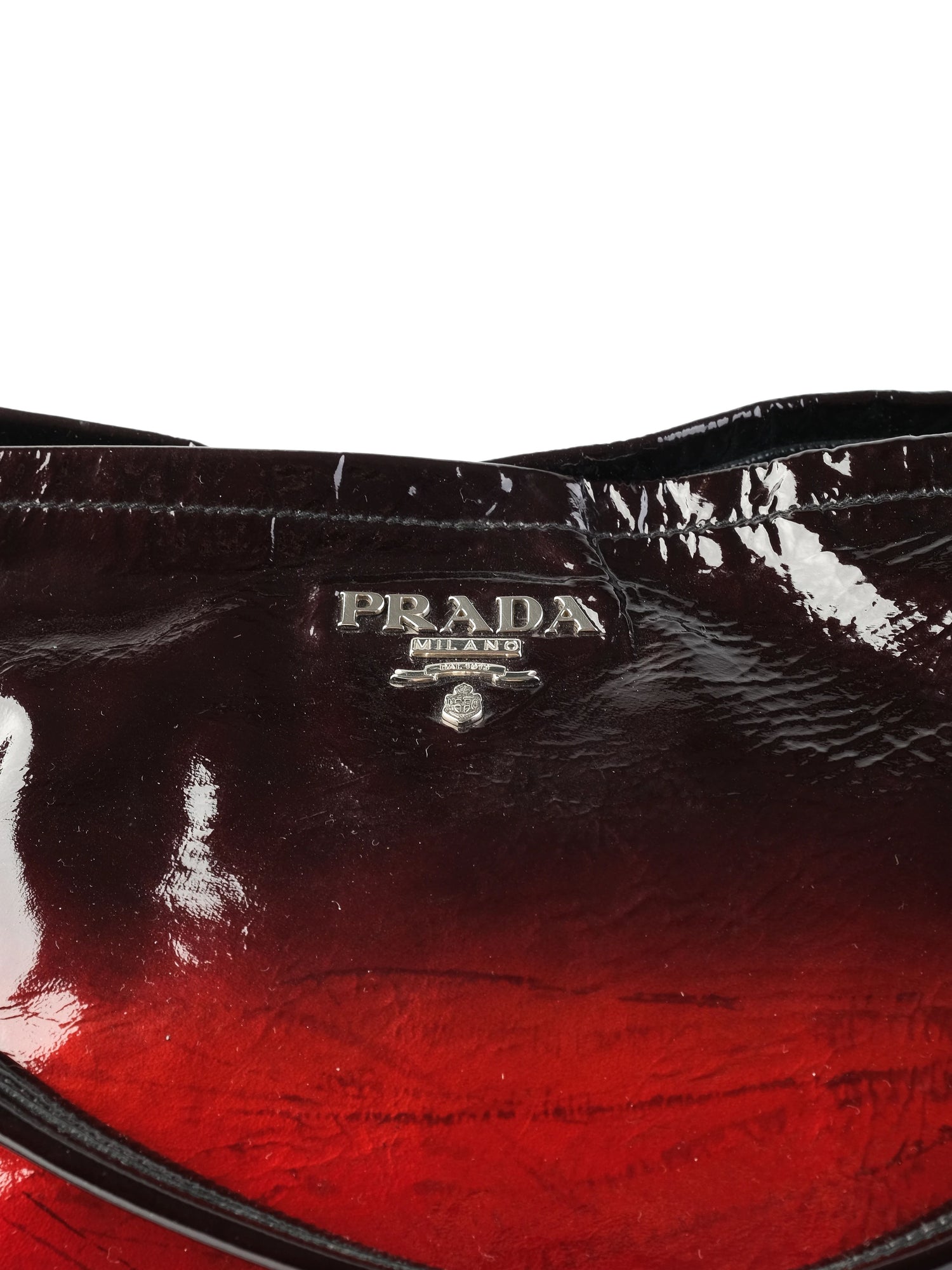 Excellent Prada Handbag Leather Combined Color with Detachable Strap