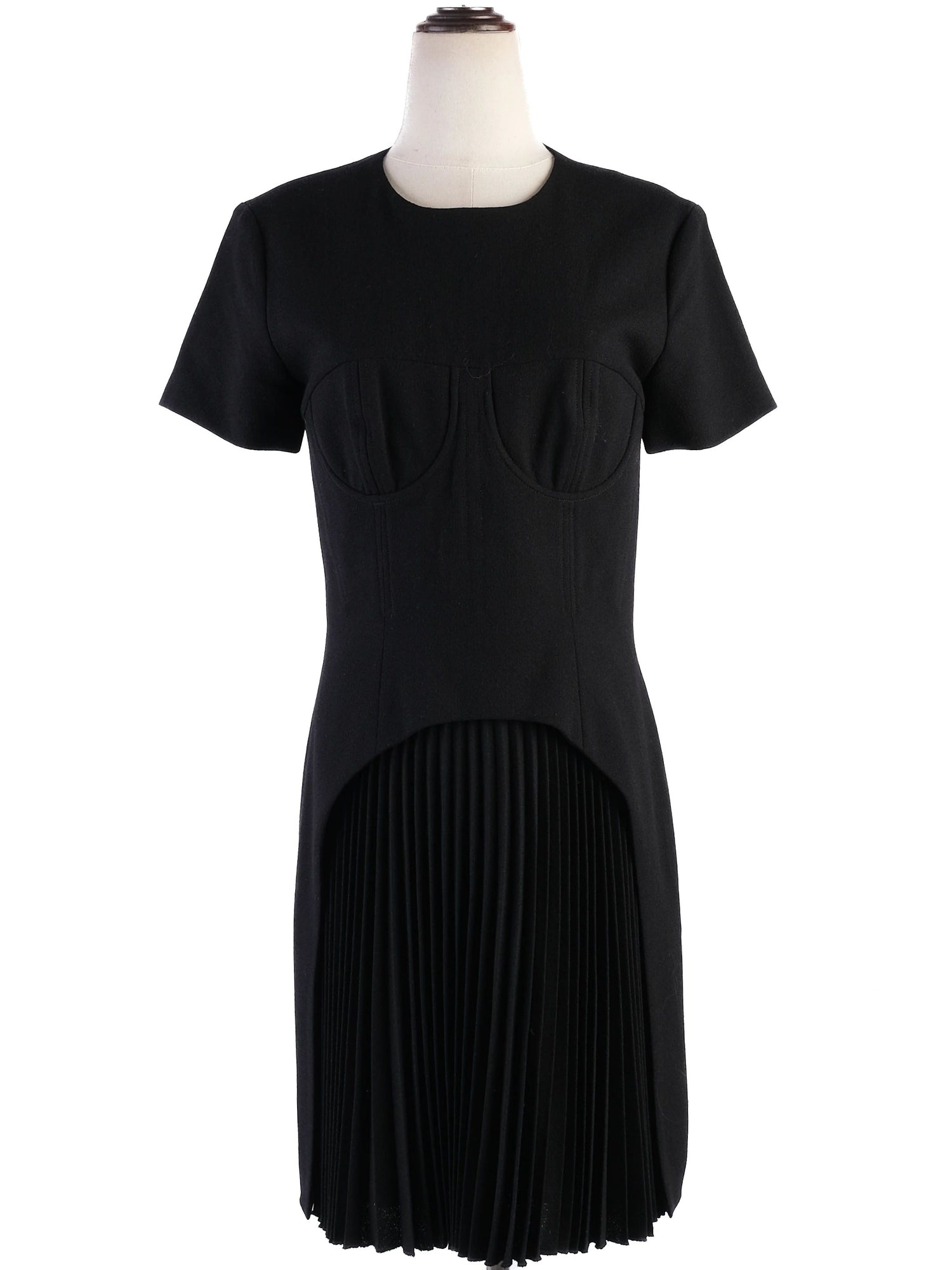 Excellent Christopher Kane Black Wool Dress Size M with Unique Design