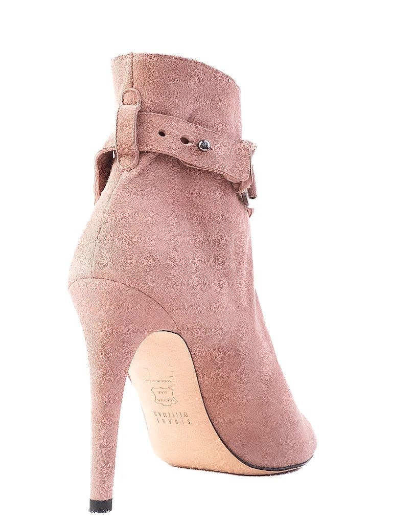 Excellent Stuart Weitzman Pink Leather High-Heeled Ankle Boots Size 37