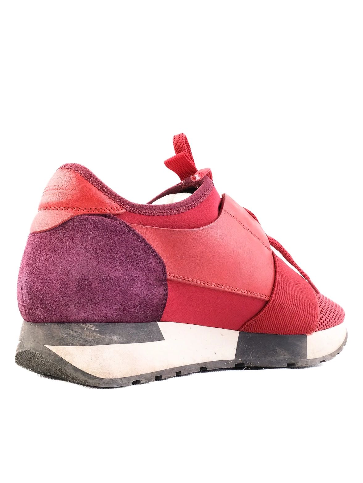 Excellent Balenciaga Red Purple Sneakers Size 38 Fabric