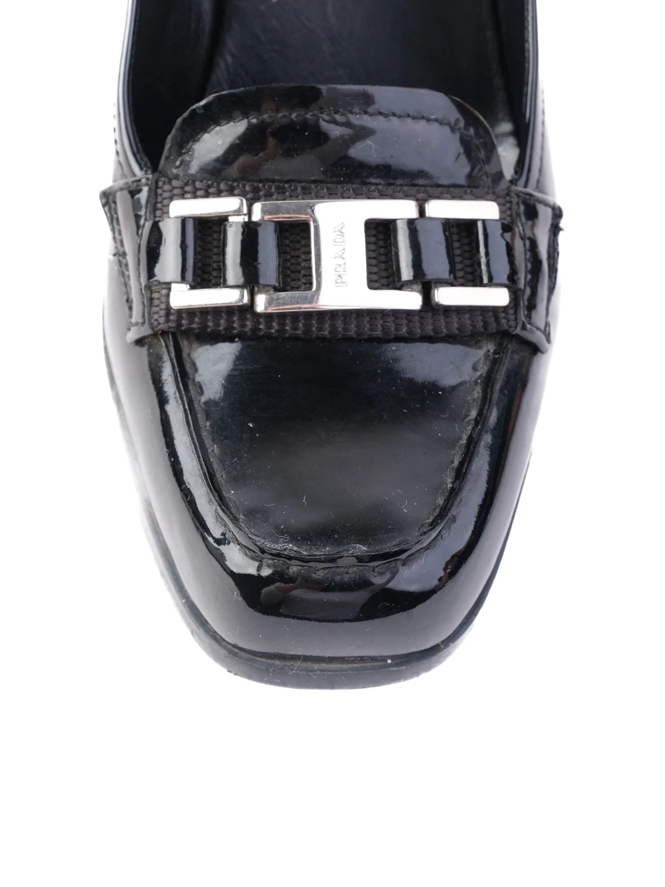 Excellent Prada Black Leather High-Heeled Shoes Size 36.5