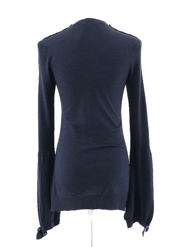 Excellent Burberry Blue Silk Sweater Size M with Button Details