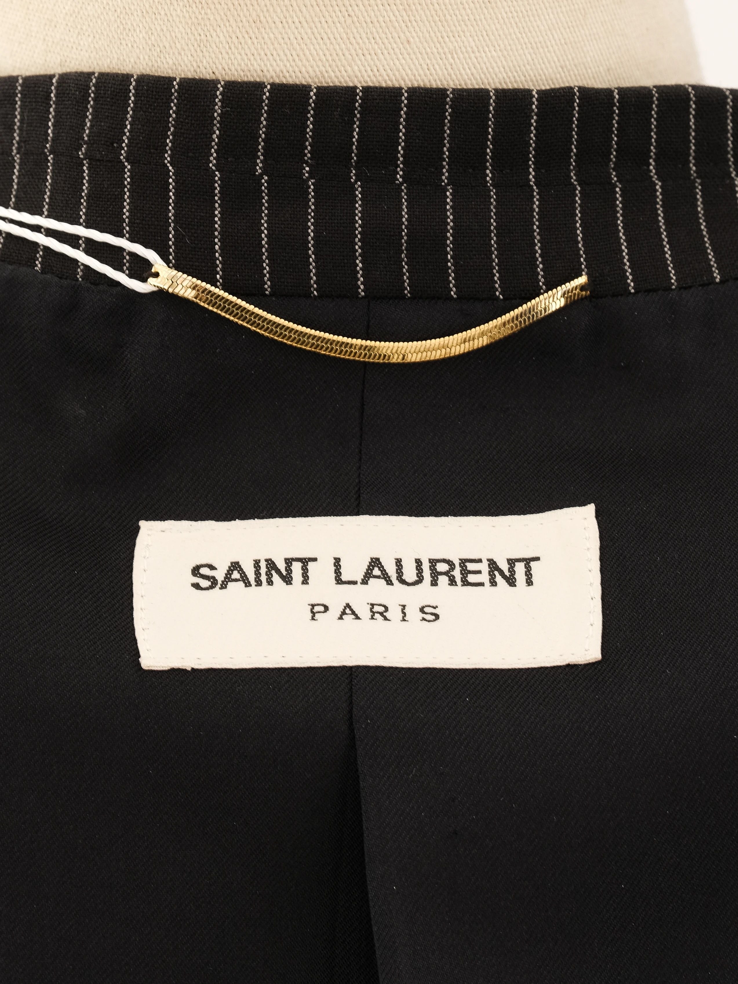 Excellent Saint Laurent Black Pinstripe Blazer Size M Women