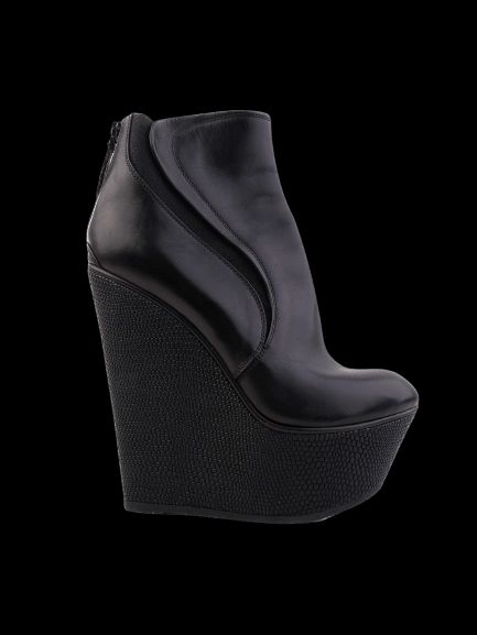 Perfect Baldan Black Leather Wedge Ankle Boots Size 38