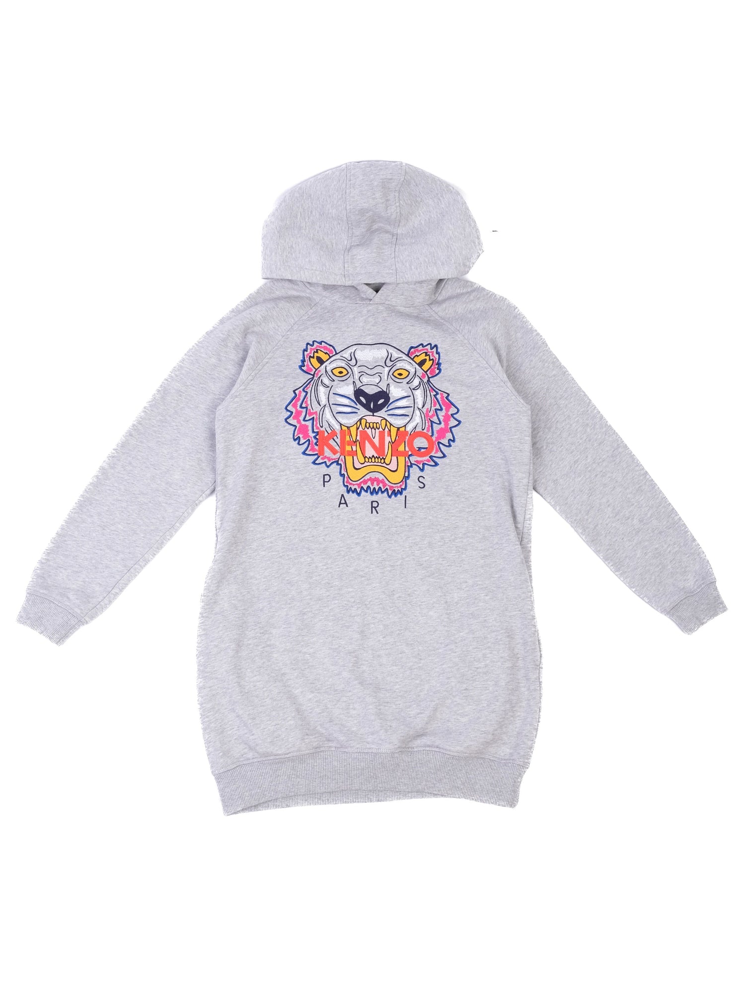 Excellent Kenzo Gray Hoodie Kids Size 12 with Embroidered Tiger Design