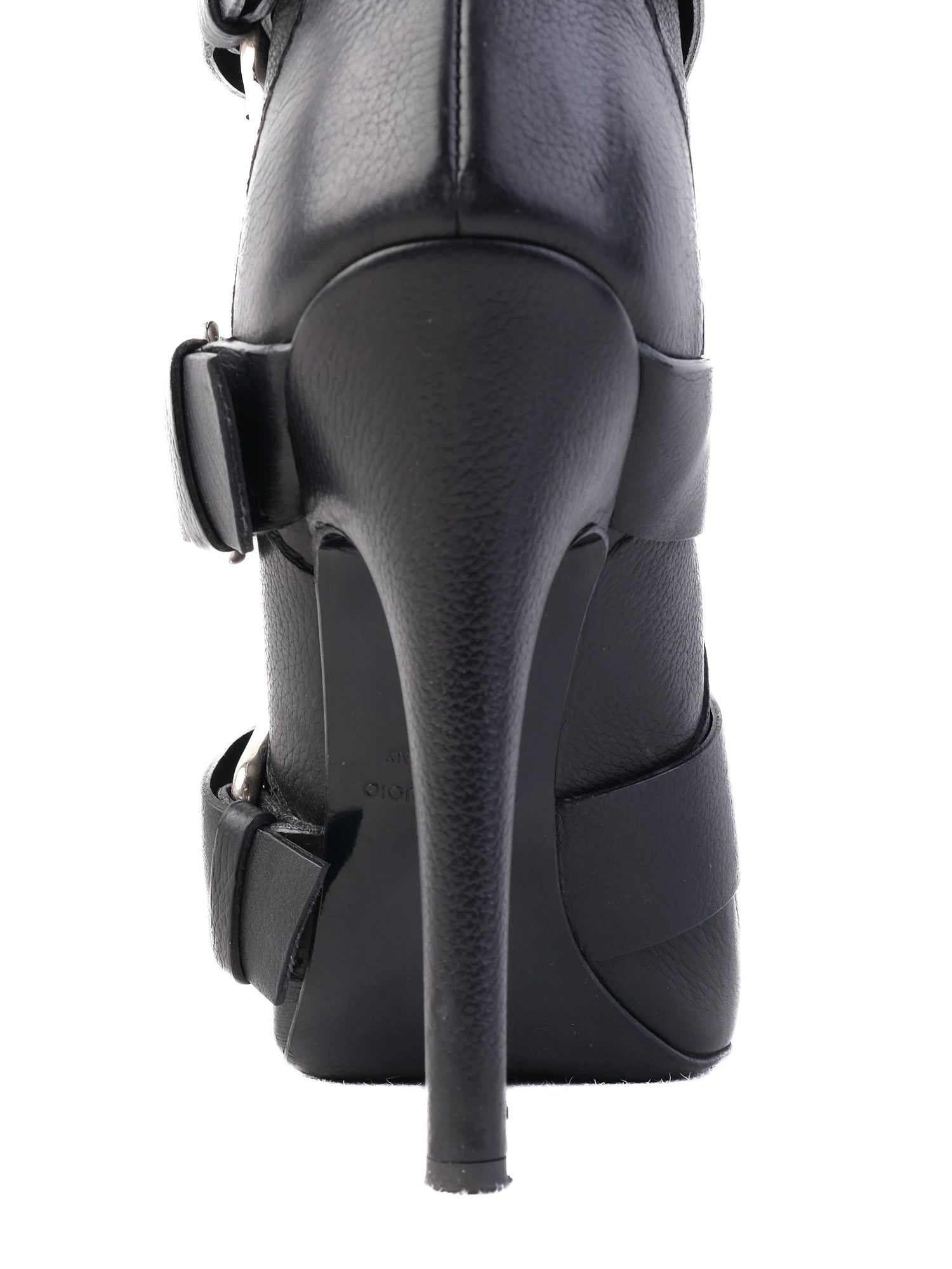 Excellent Giuseppe Zanotti & Balmain Black Leather Knee-High Boots Size 38