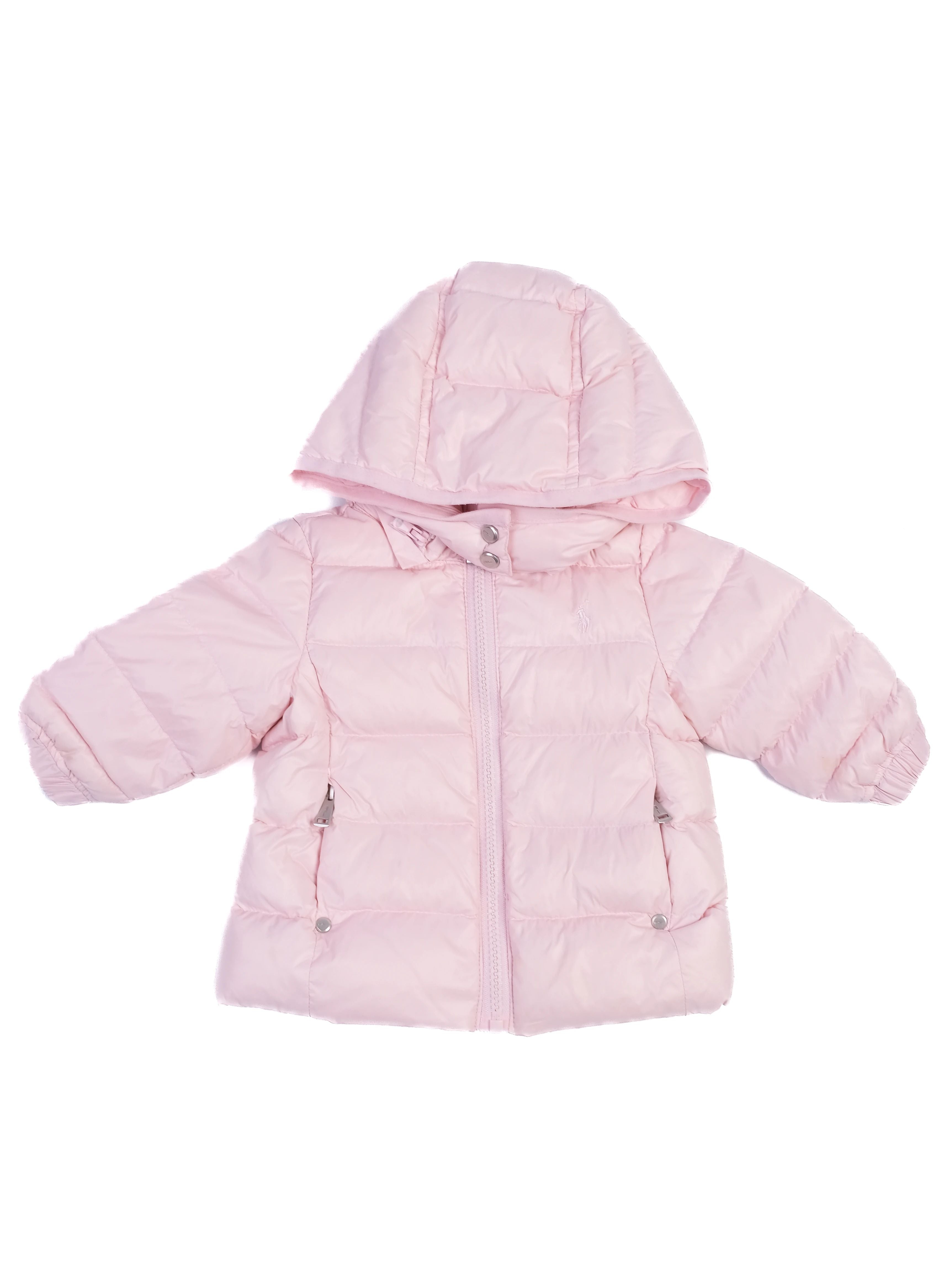 Excellent Ralph Lauren Pink Nylon Puffer Jacket for Babies Size 1