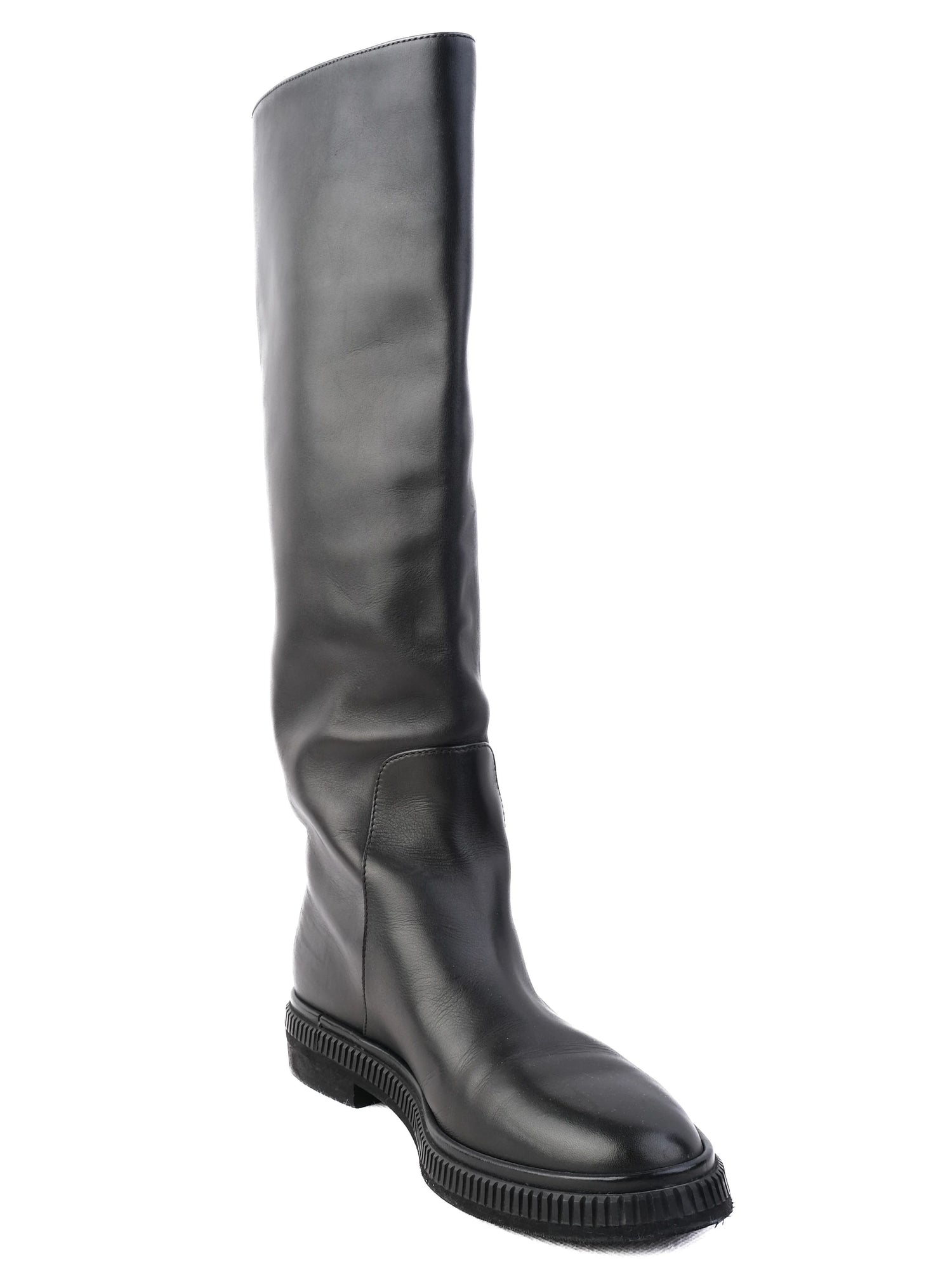 Excellent Sergio Rossi Black Leather Knee-High Boots Size 36