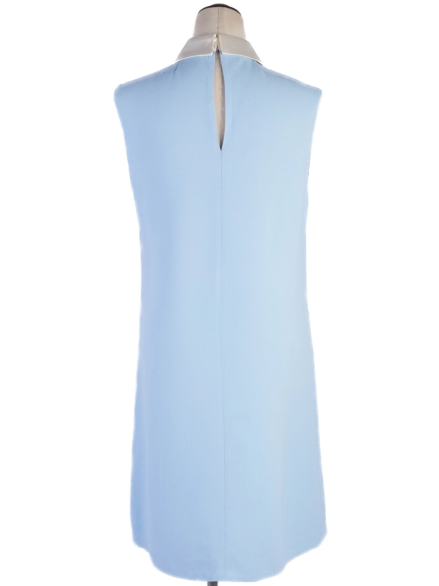 Excellent Miu Miu Blue Viscose Sleeveless Dress Size L with Collar