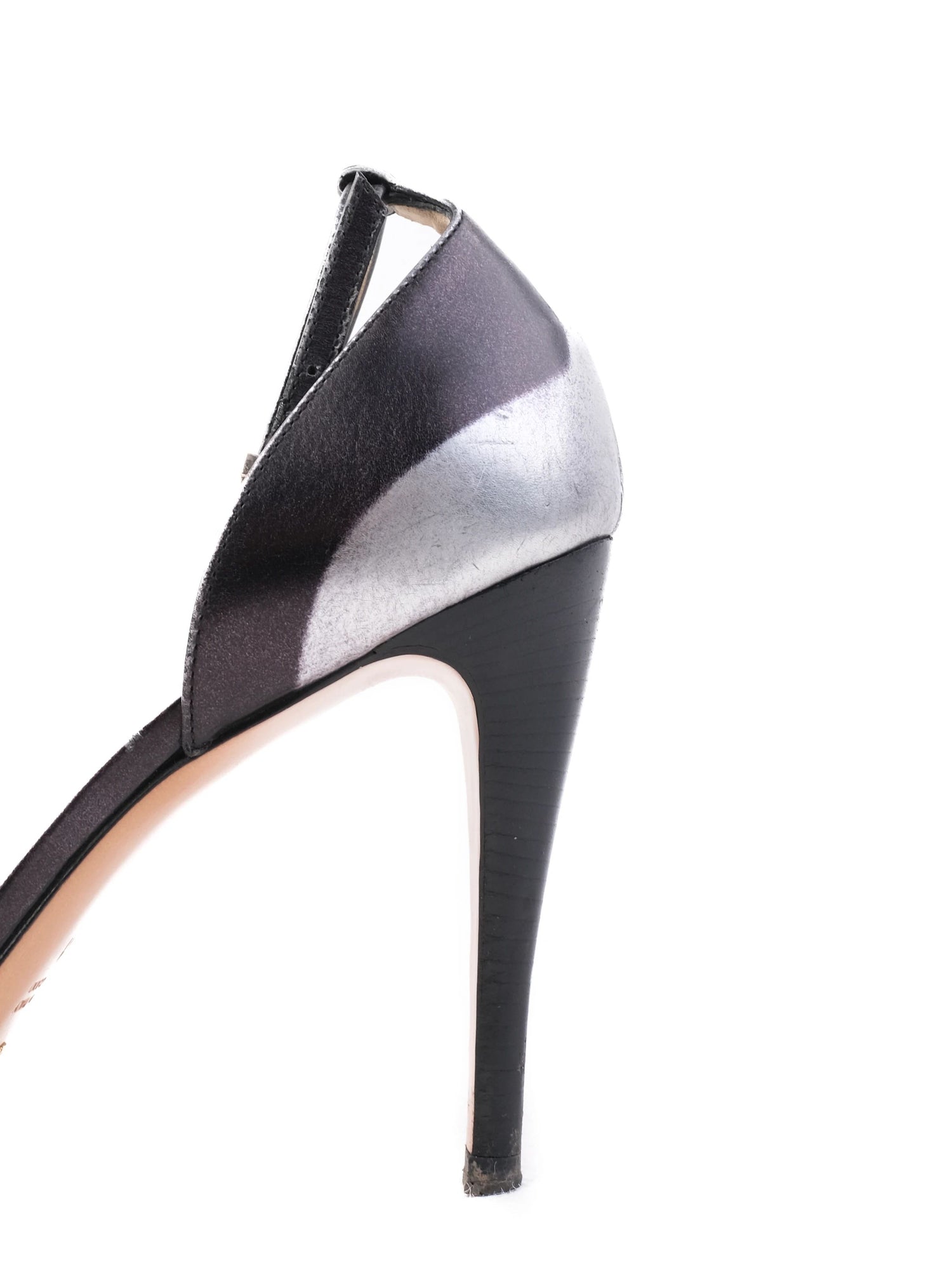 Excellent Emporio Armani Black Leather High-Heeled Sandals Size 41