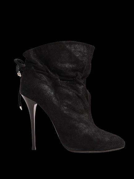 Good Giuseppe Zanotti Black Leather Stiletto Ankle Boots Size 40
